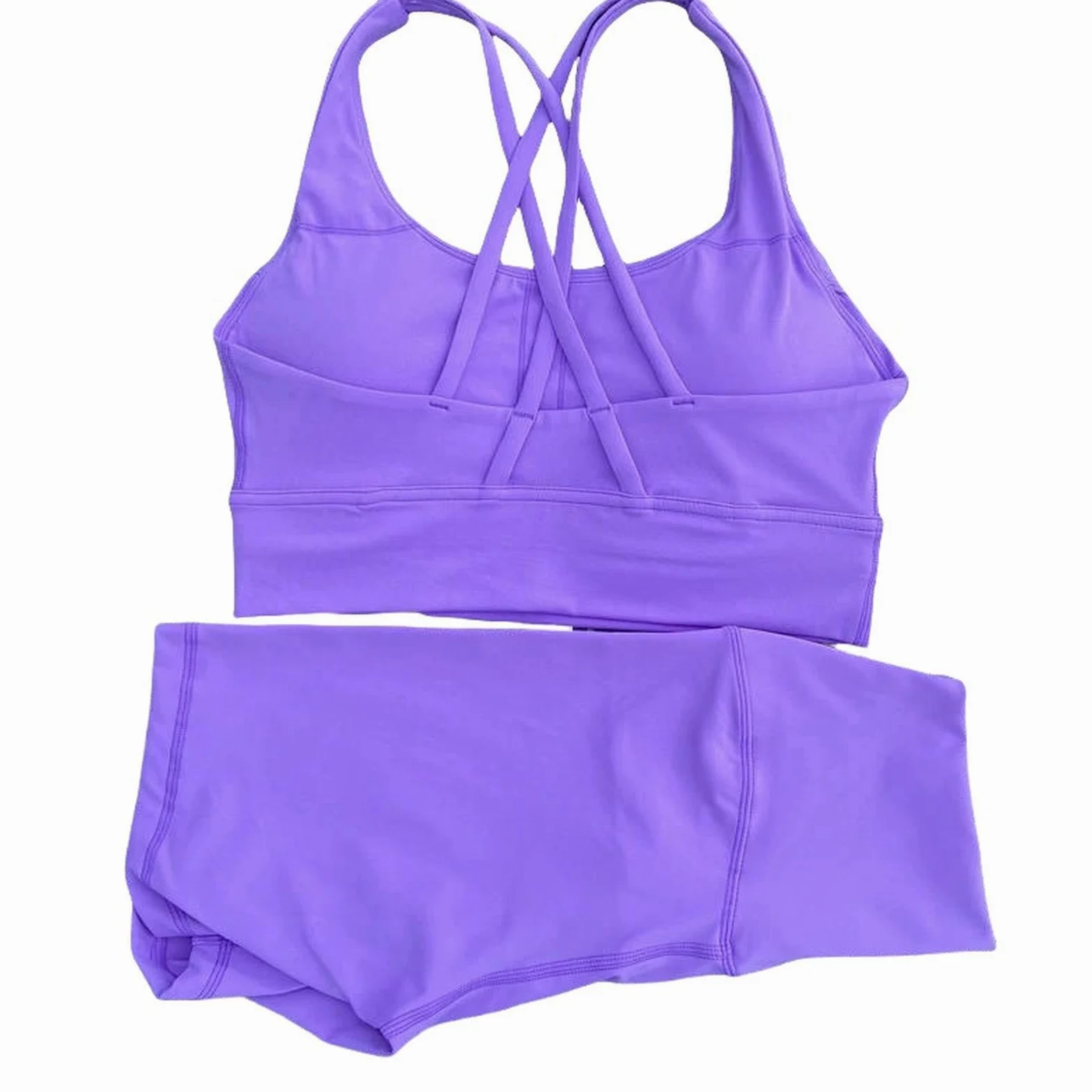 Conjunto de entrenamiento y fitness para mujer, suave, gimnasio, yoga, ciclismo, leggings cortos, traje deportivo para entrenamiento atlético