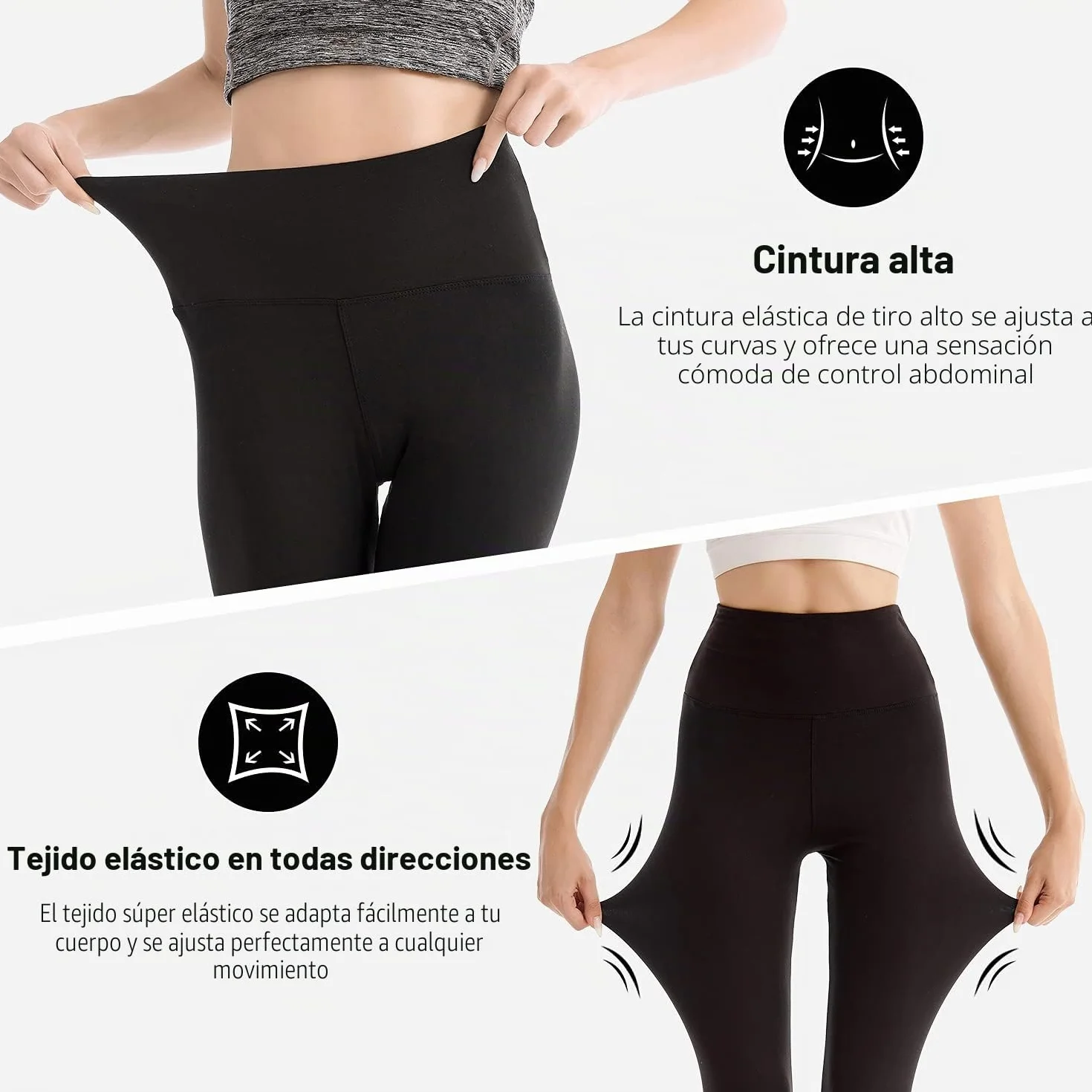 SINOPHANT Leggings Mujer Cintura Alta Control Abdomen Opacos Elásticos Suaves