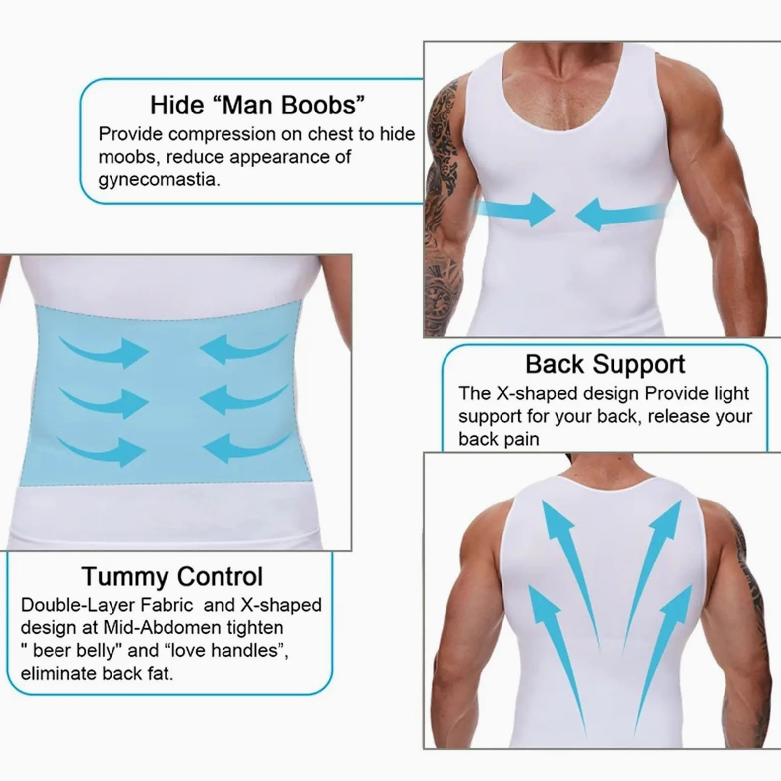 Prendas Moldeadoras Hombre Camisetas de compresión for Hombre, Faja Reductora Abdomen, Camiseta for Vientre Plano, Chaleco Adelgazante, Entrenador Cintura, Entrenamiento físico
