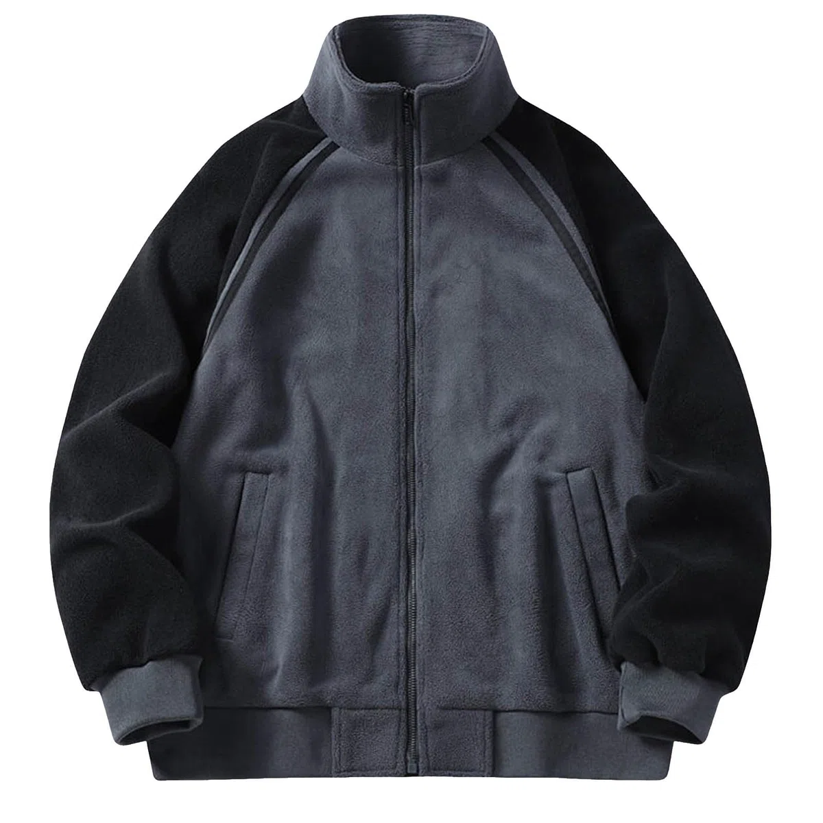 Forros Polares Hombre - Chaqueta de Manga Larga de Color con Cuello de Felpa Informal de Moda de otoño e Invierno para Hombre