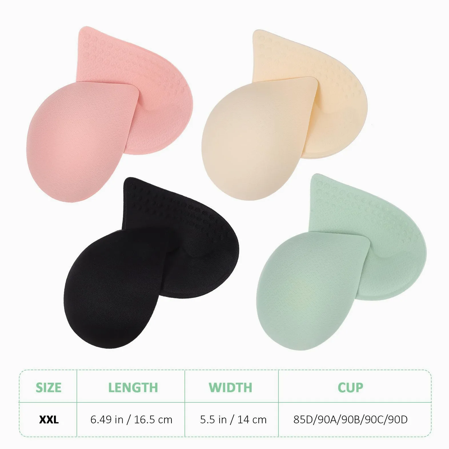 Genérico 12 Pares de Almohadillas de Sujetador Flexibles y Reutilizables para Mujer, Hechas de Fibra Elástica y Poliéster, Ideales para Sujetadores Deportivos y Trajes de Baño