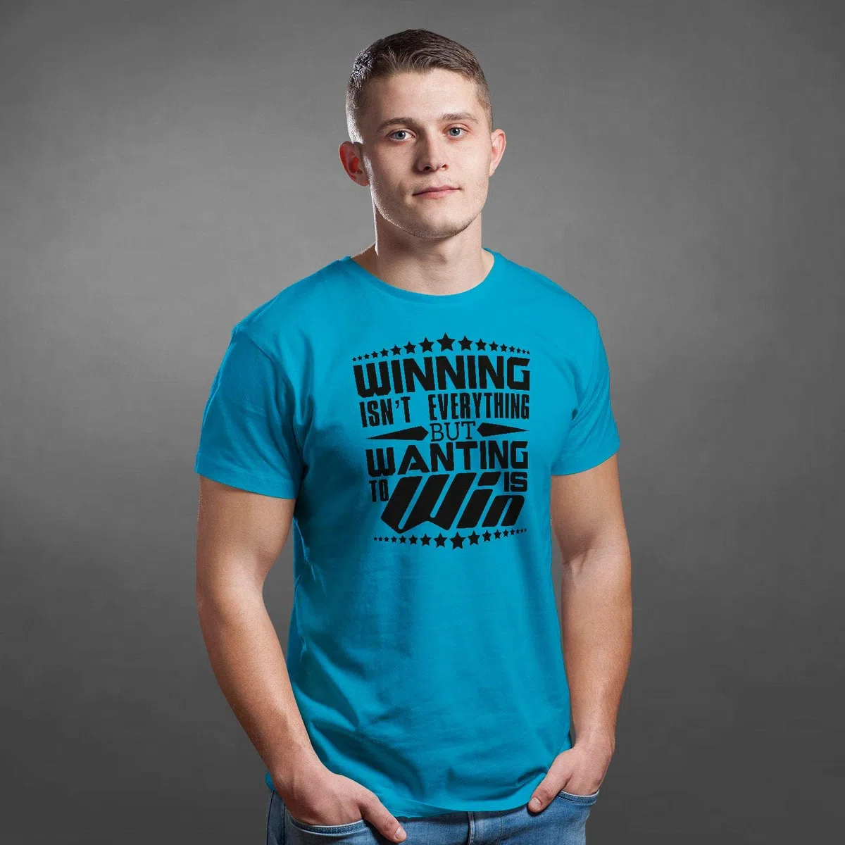 Winning Camiseta Unisex con Frase Personalizada, inspiradora para Hombres, Camiseta motivadora Positiva con Lema de motivación Gris Gris L