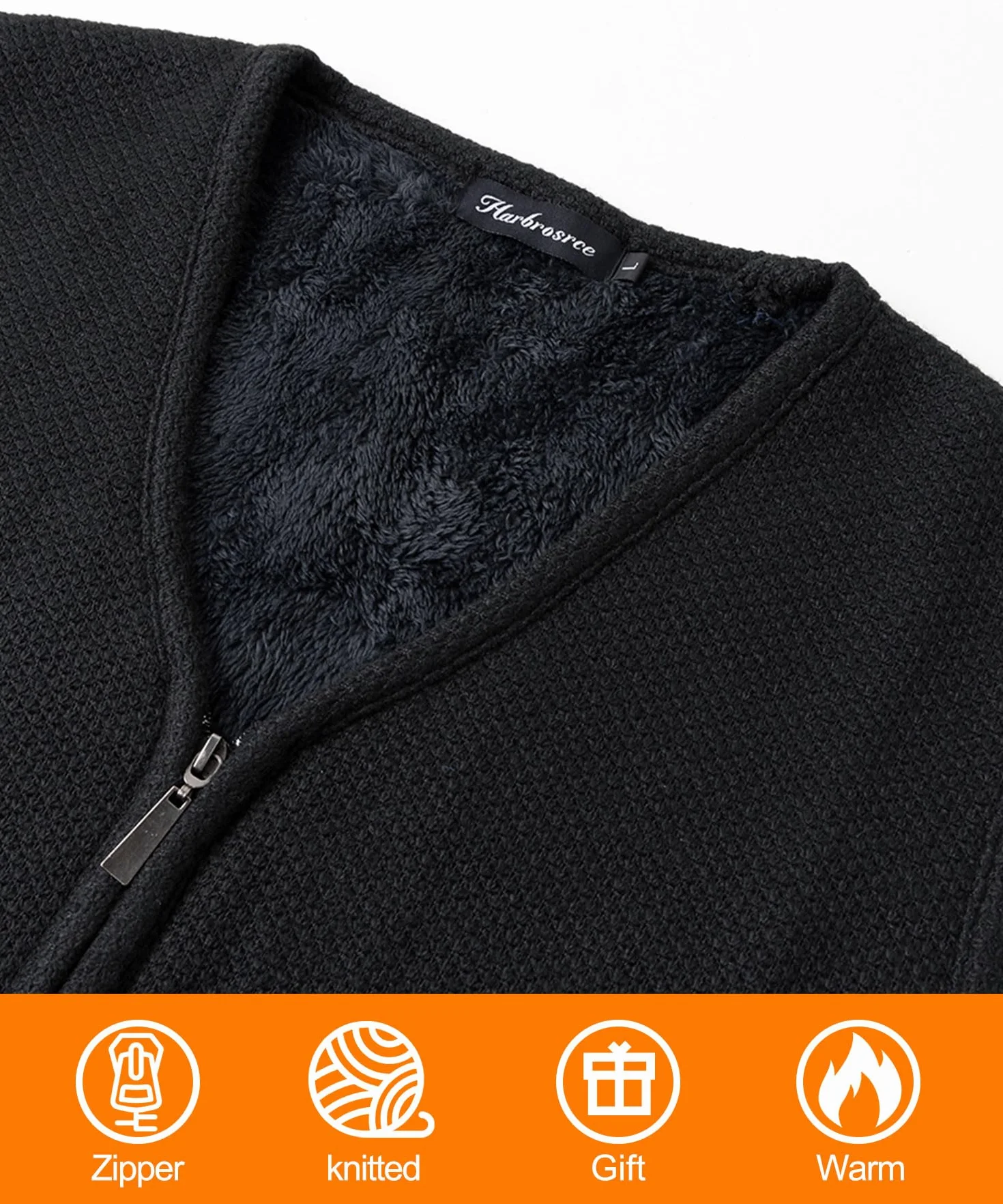Chalecos Exteriores de Punto para Hombre Forro Polar Cárdigan sin Mangas Otoño Invierno Cremallera Chaqueta de Suéter Cálido Caballero
