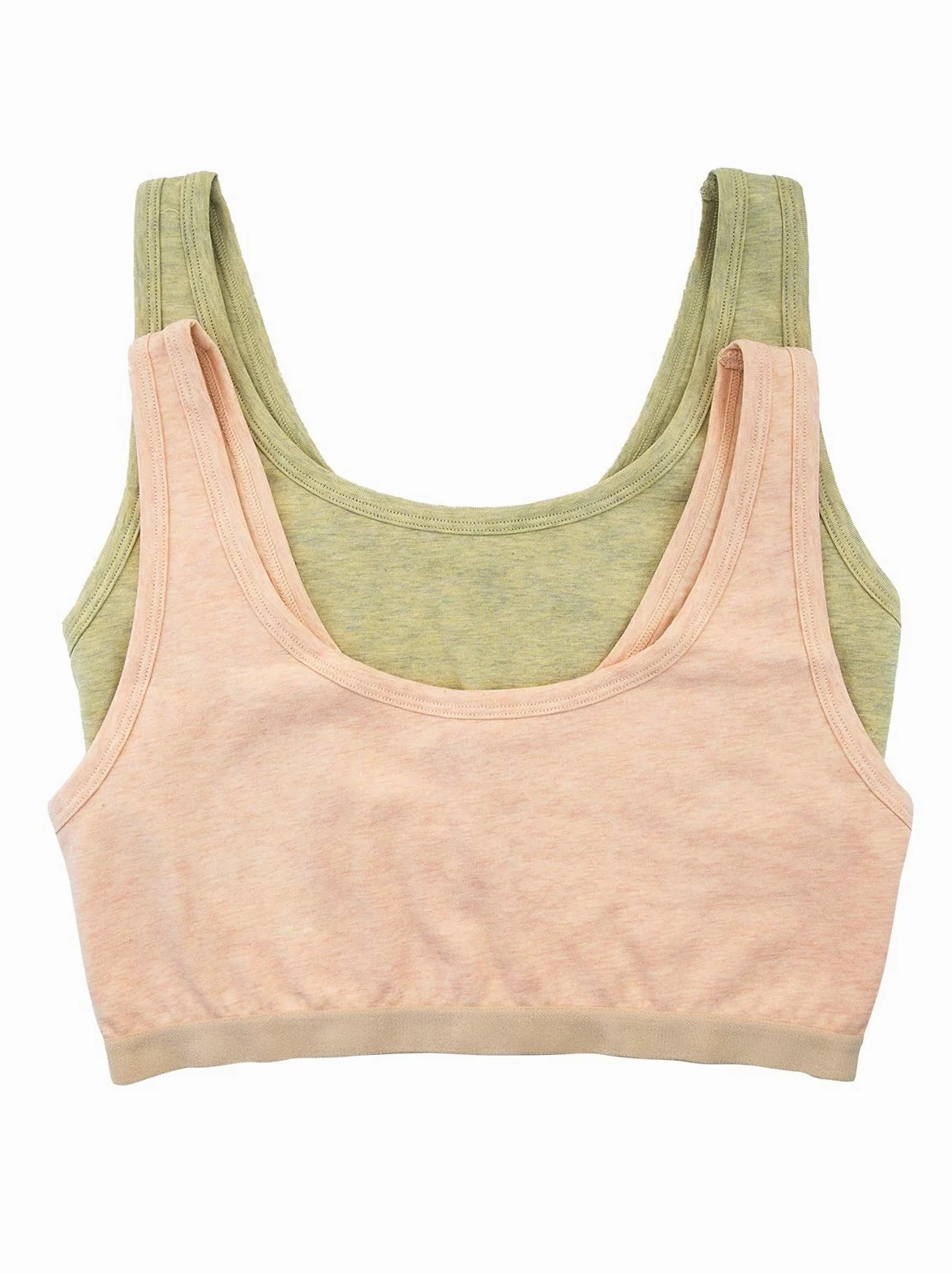 Felina Bralette elástico de algodón orgánico, paquete de 2