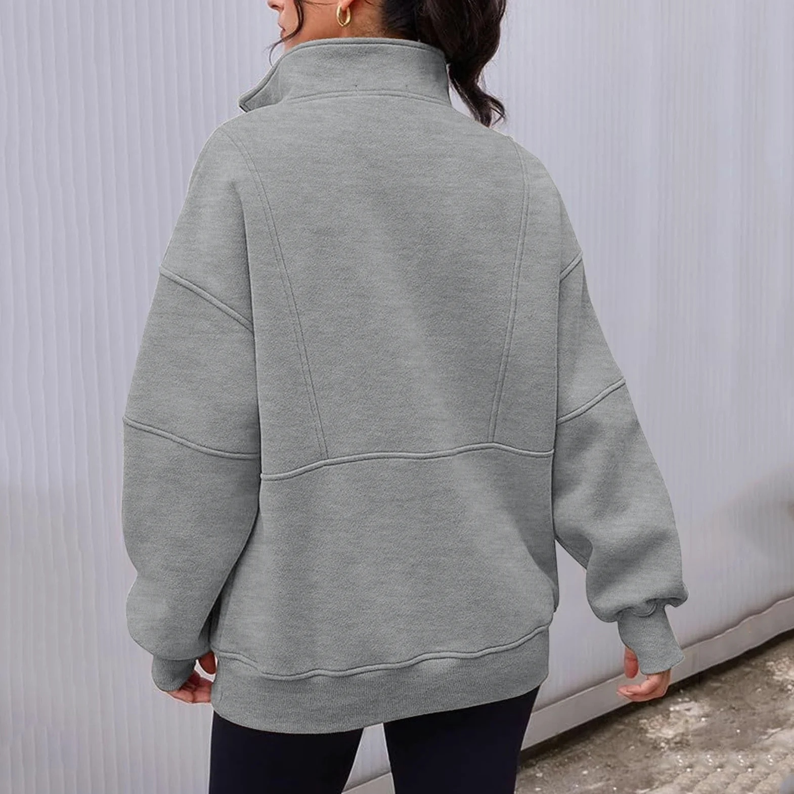 Sudaderas de manga larga con cuello alto para mujer, estilo occidental, cómodas, con bloques de color, con cremallera, forro polar, ajuste holgado, casual, para entrenamiento, moda, gótico, preparado,