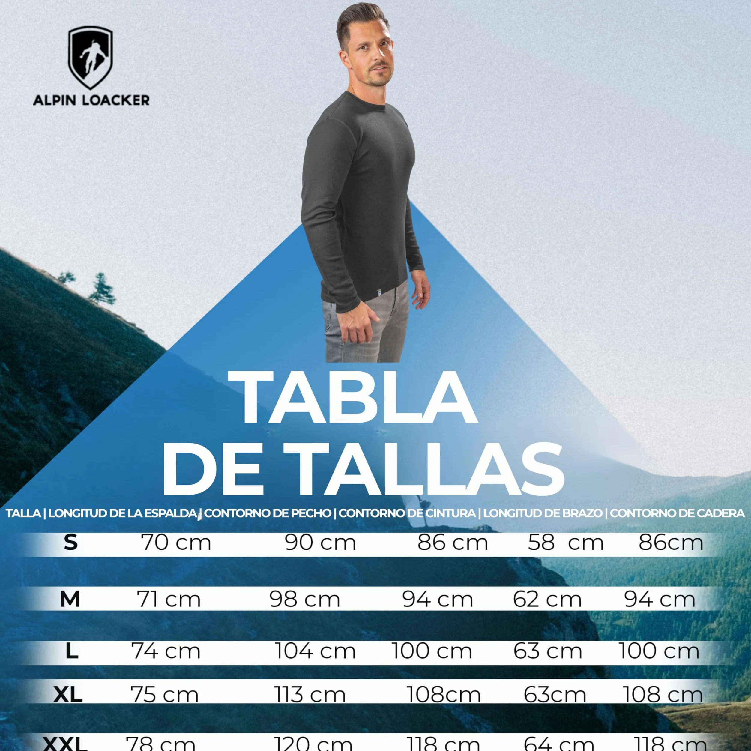 ALPIN LOACKER Camiseta de Manga Larga, 100% Lana de Merino - Suave y Secado Rápido - termorreguladora para Cotidiano, Deportivas, Senderismo Escalada Trekking, Cámping y Esquí - Hombre Mujer Niños