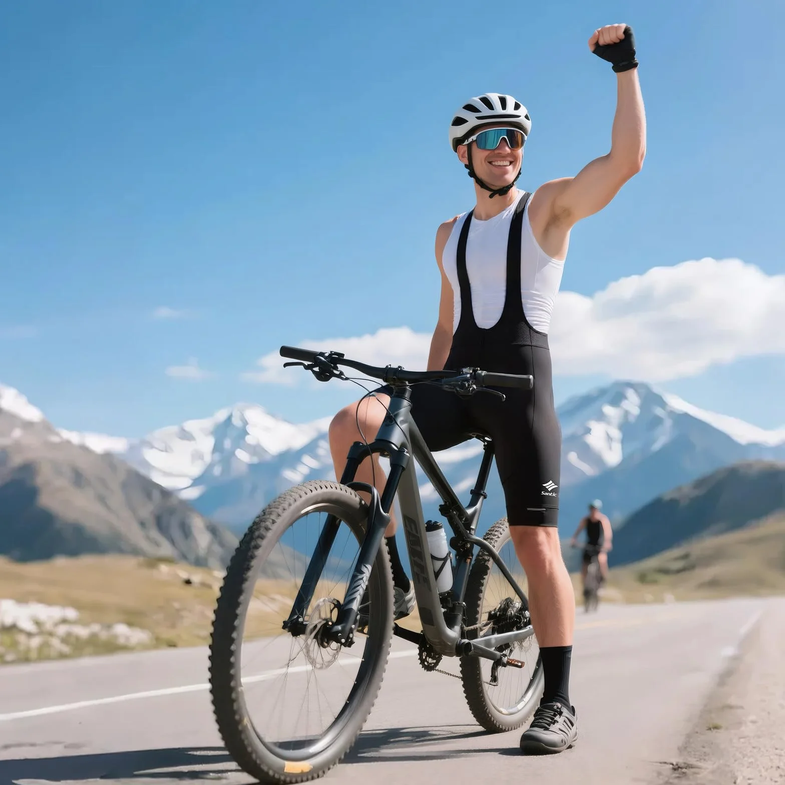 Santic Culotte Ciclismo Hombre Culote MTB Pantalones Cortos Acolchado