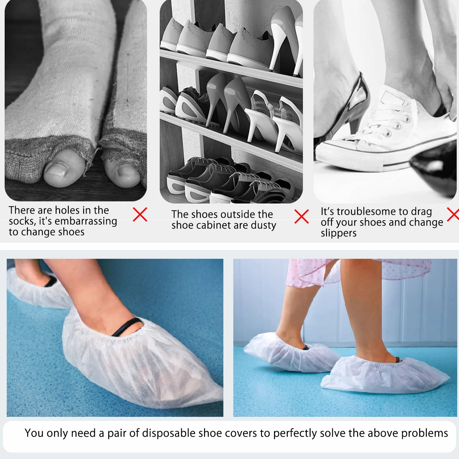 Fundas Desechables de Tela no Tejida, para Zapatos, para Limpieza de alfombras, protección de alfombras, Paquete de 100 Unidades
