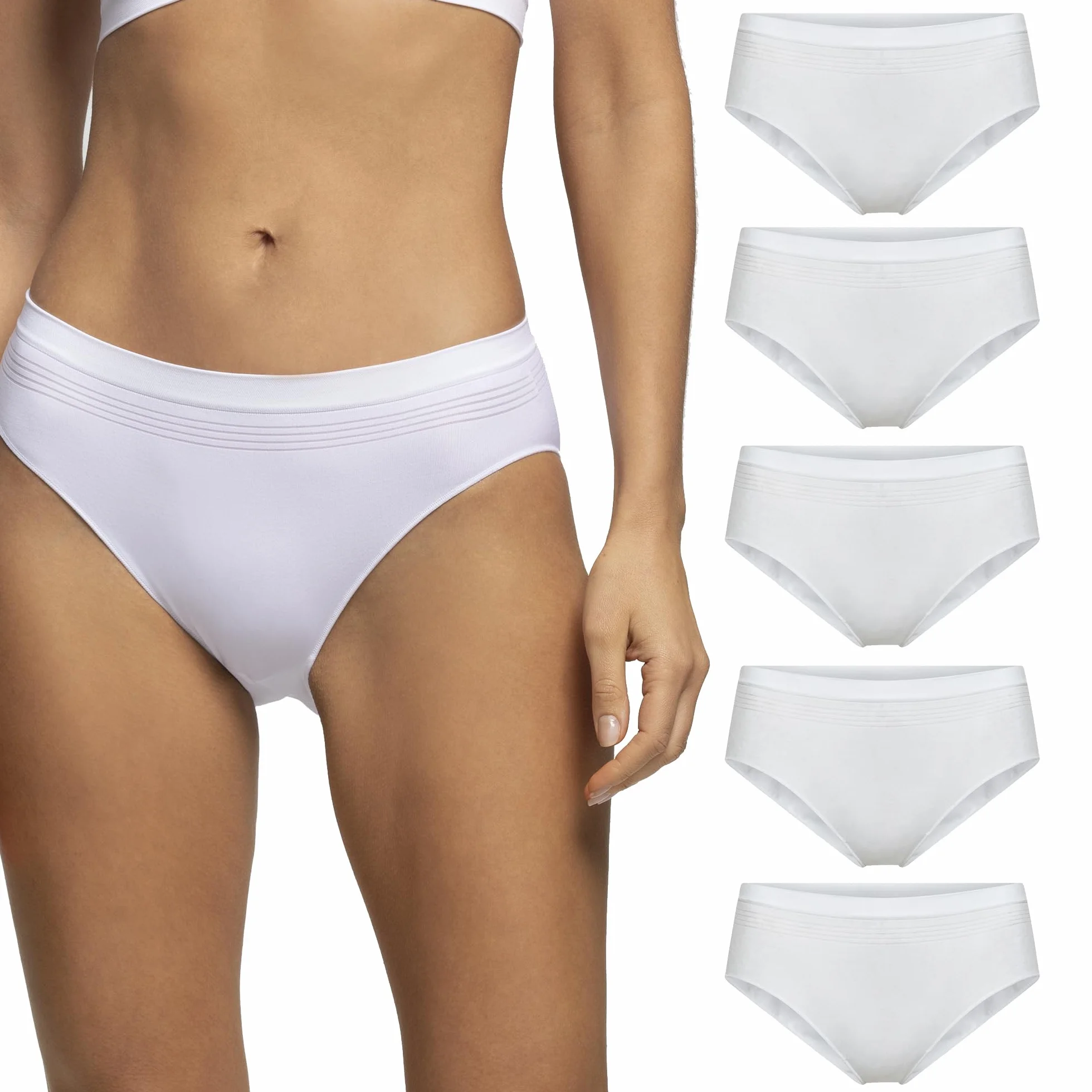 POMPEA Slip Seamless Ropa Interior Pack de 5 Mujer