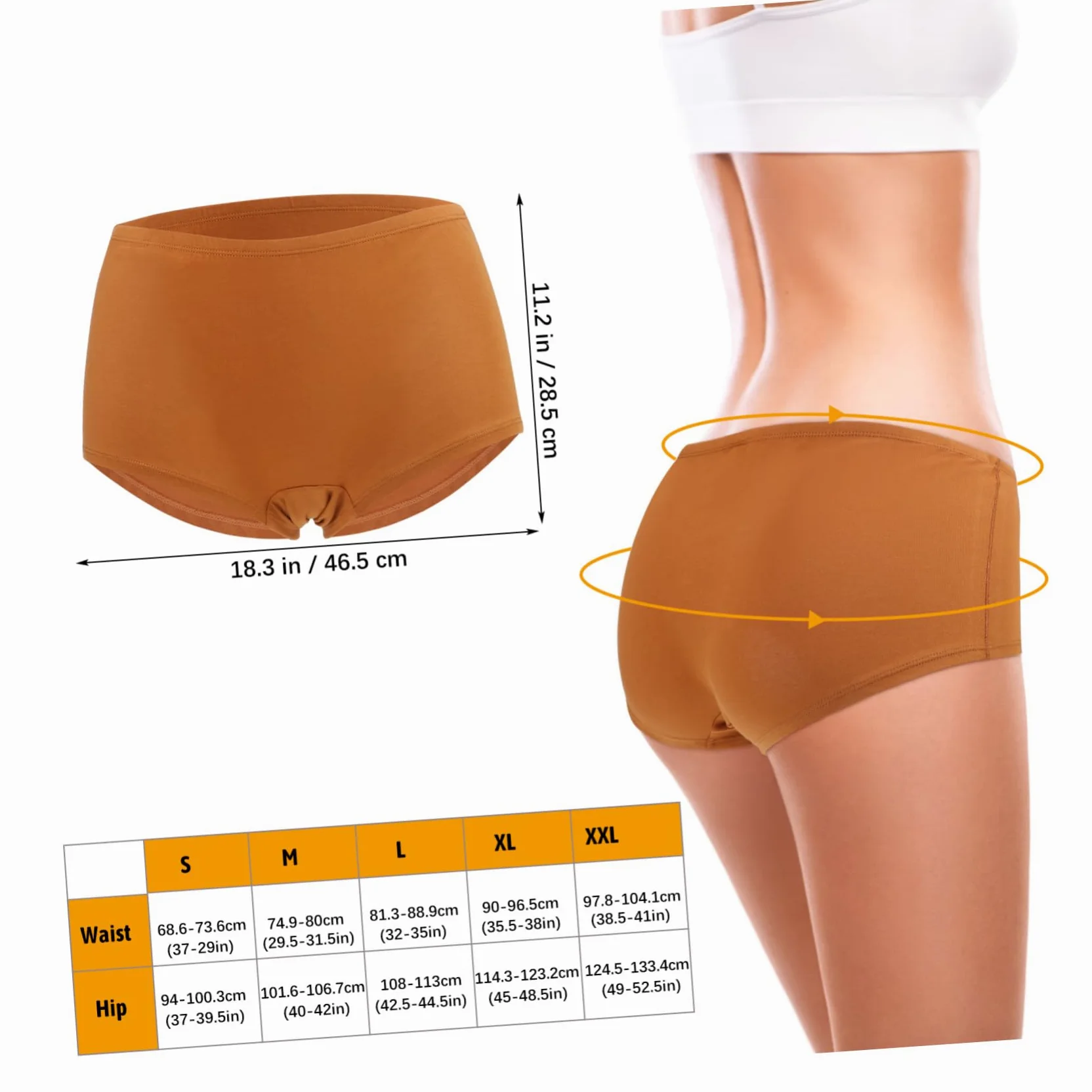 VANZACK 5piezas Bragas De Mujer Tipo Bóxer Cobertura Total Algodón Talla Xxl Pack De Uso Diario