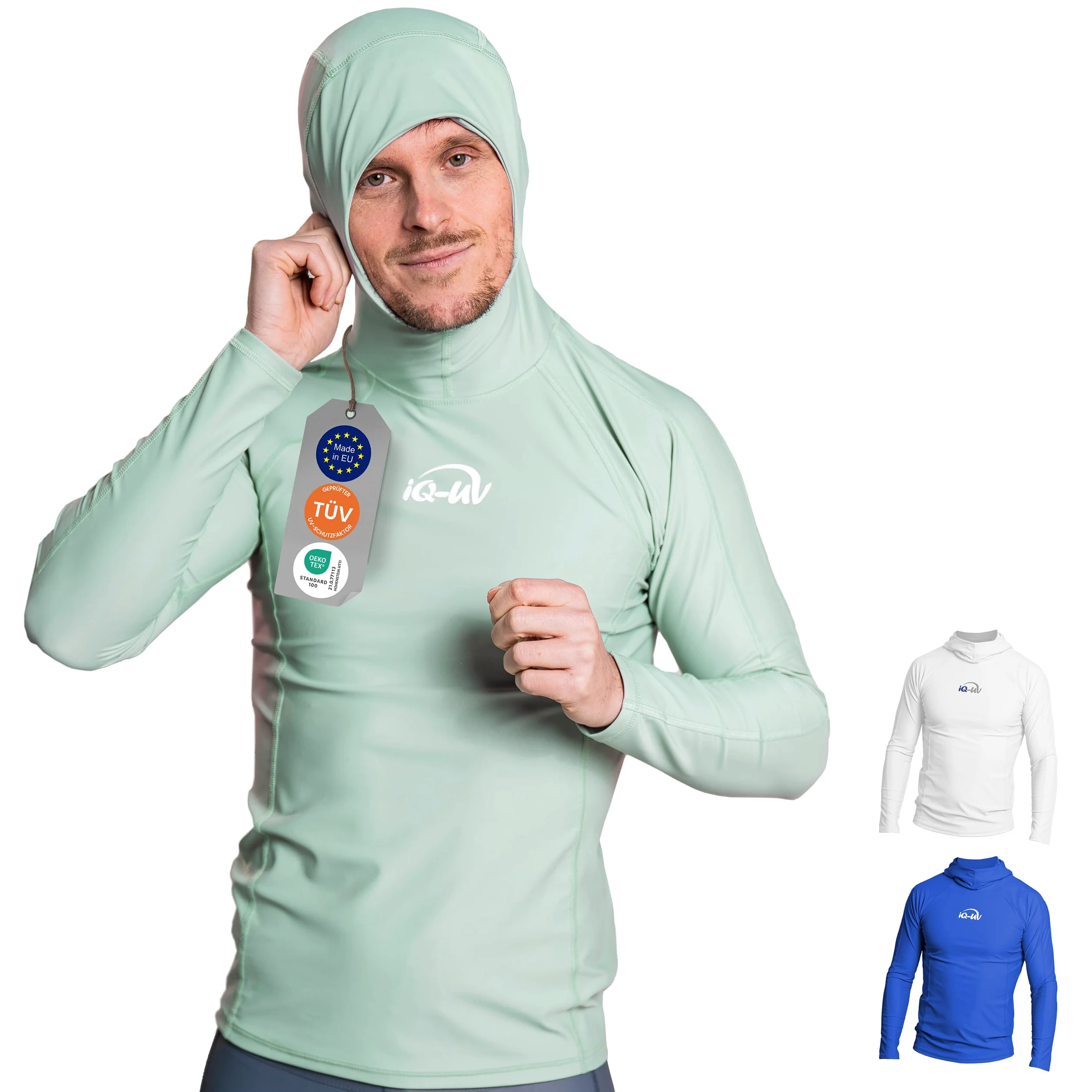 Iq-Company Hooded Camiseta de Brazos Largos, Hombre