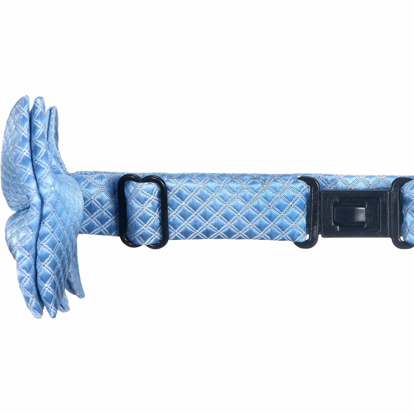 DonDon pajarita noble para niños ajustable 9x4,5 cm azul brillada con argénteo puntos