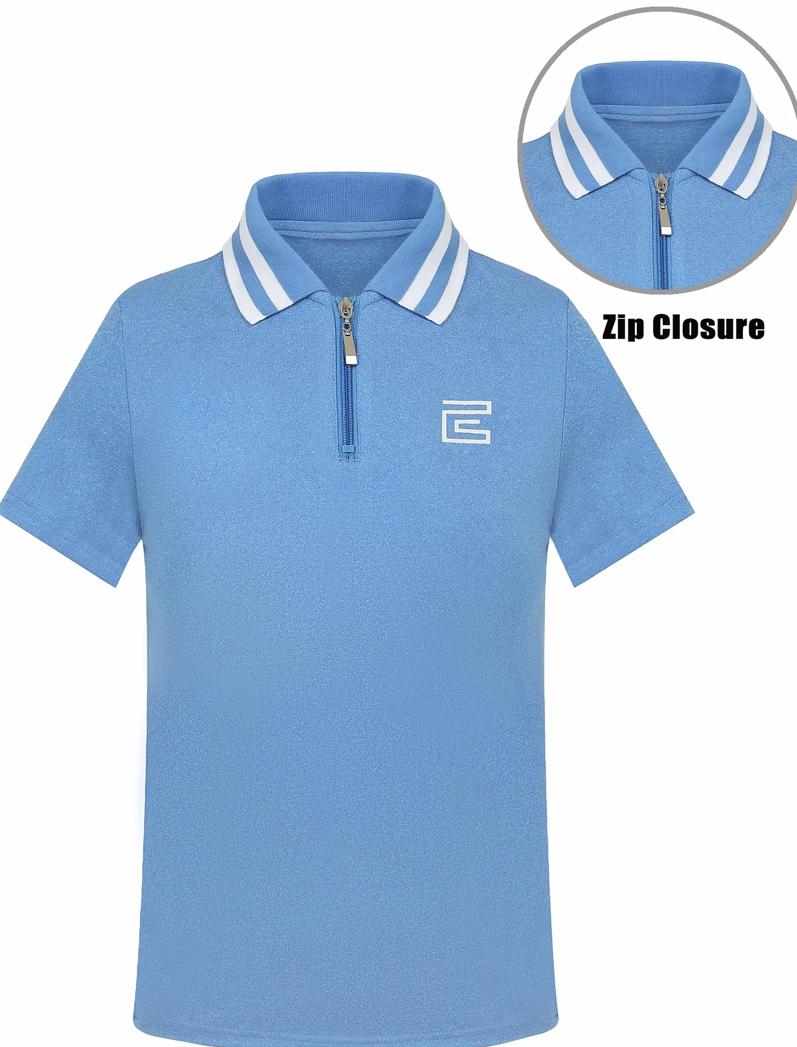 EXARUS Polo de golf para niñas, sin mangas, cuello en V, camiseta sin mangas para equitación, UPF 50+, ropa de golf de secado rápido