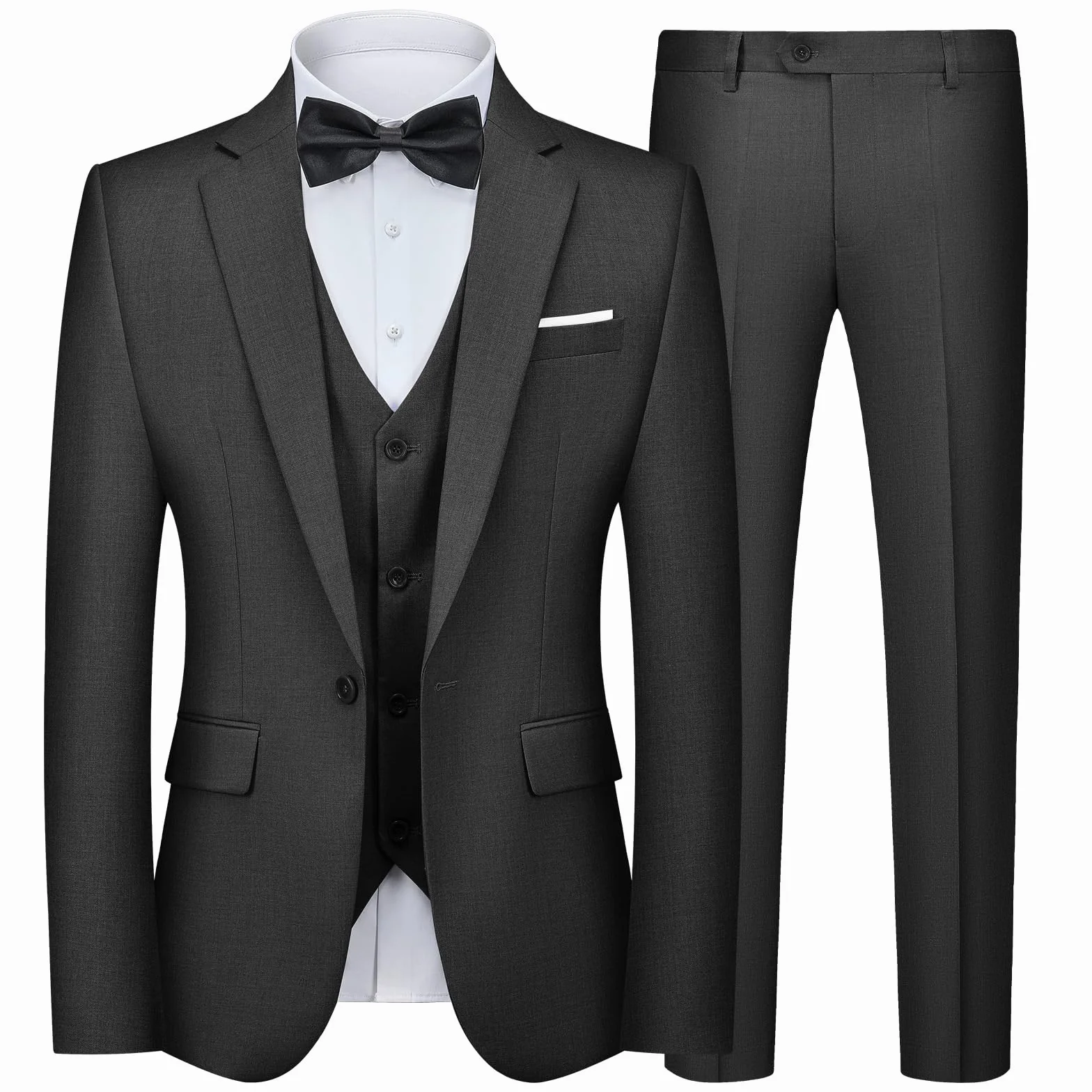 Trajes para Hombre de 3 Piezas Slim Fit Elegantes Negocio Boda Traje Blazer Chalecos Pantalones