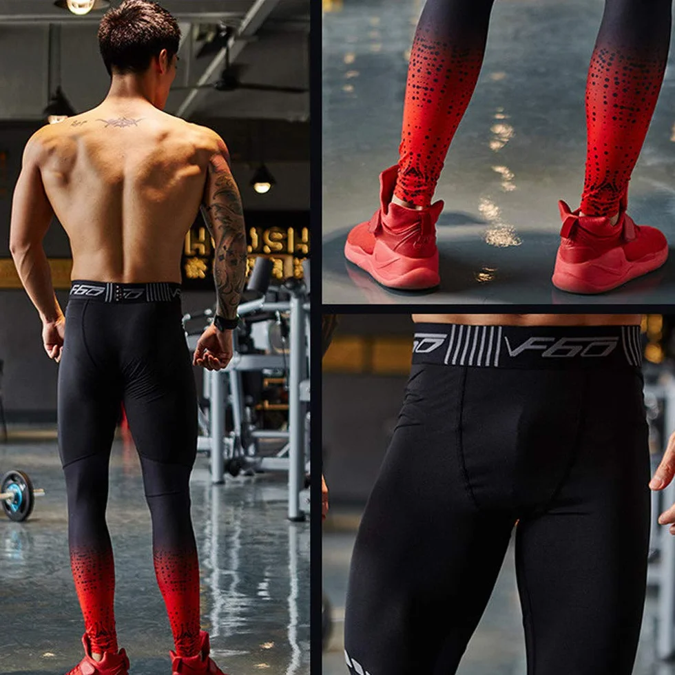 Muscle Alive Leggins Compresión Hombres Gimnasio Culturismo Pantalones Capa Base Fresco y seco