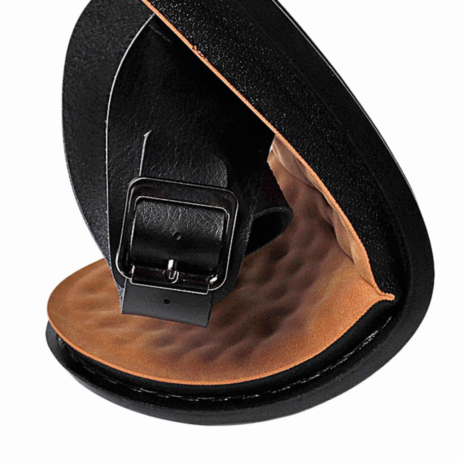 Zapatillas de casa Cuero Verano Los Hombres, Sandalias PU, Deslizamiento Casual En Zapatos Playa para Viajes Y Ocio Al Aire Libre-black-47