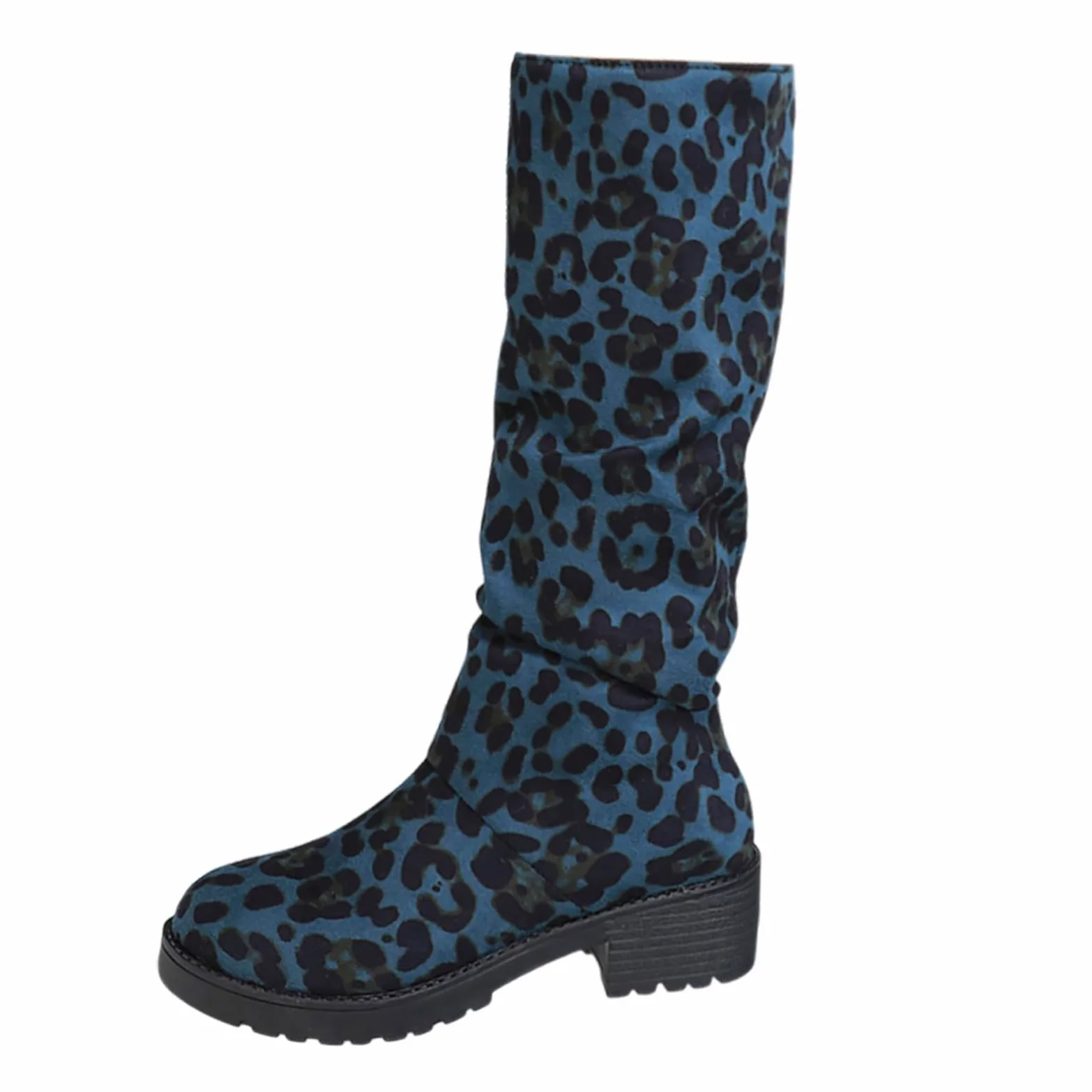 Botas de Vestir Rujer Botas de Media Pantorrilla Gamuza sintética con Estampado Floral, Altas hasta la Rodilla, cómodas Informales Vestir con Cremallera Lateral, Moda otoño-Invierno