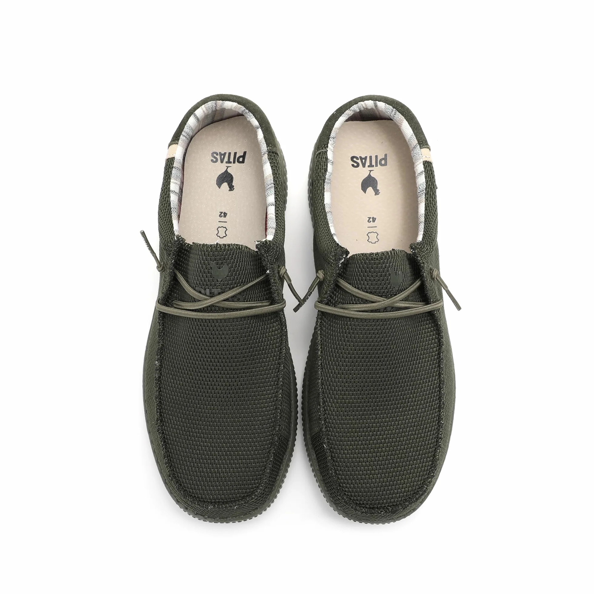 PITAS | WP150 Luca | Mocasines de Hombre | Náuticos Casual | Verde 43 | Zapatillas de Tela | Zapatos sin Cordones | Deportivas Casuales | Calzado de Walkinpitas