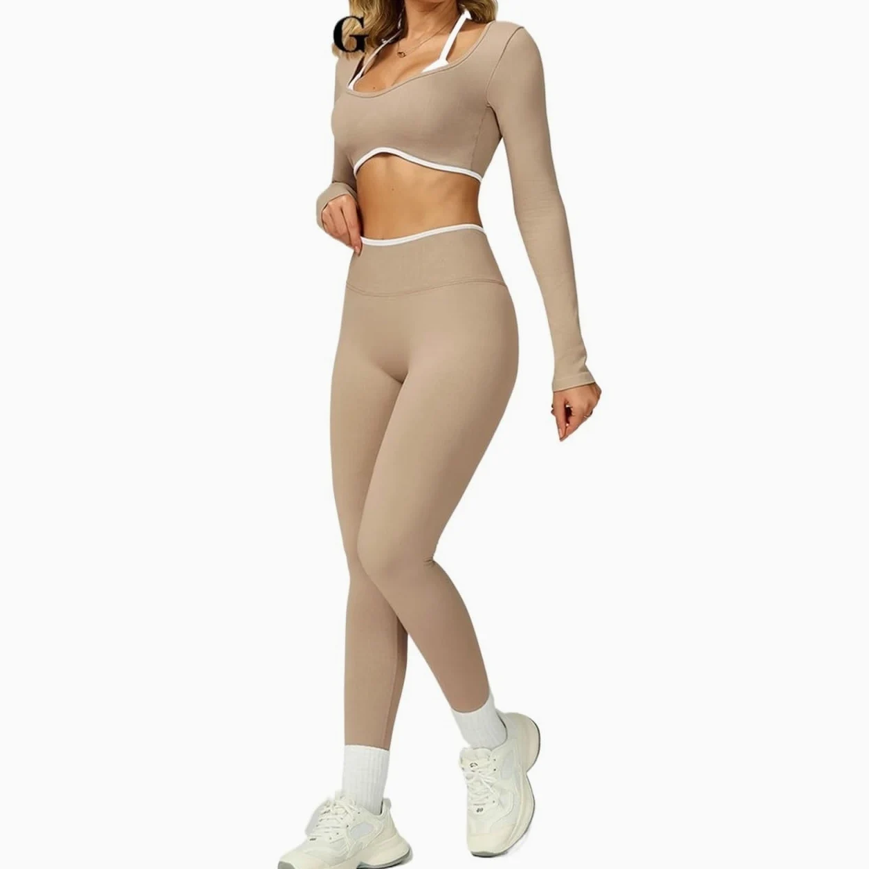Set de Yoga Mujer Conjuntos de Yoga sin Costuras for Mujer, Trajes Gimnasio y Fitness, chándales Entrenamiento, Ropa Deportiva Femenina Sexy Larga, 2 uds
