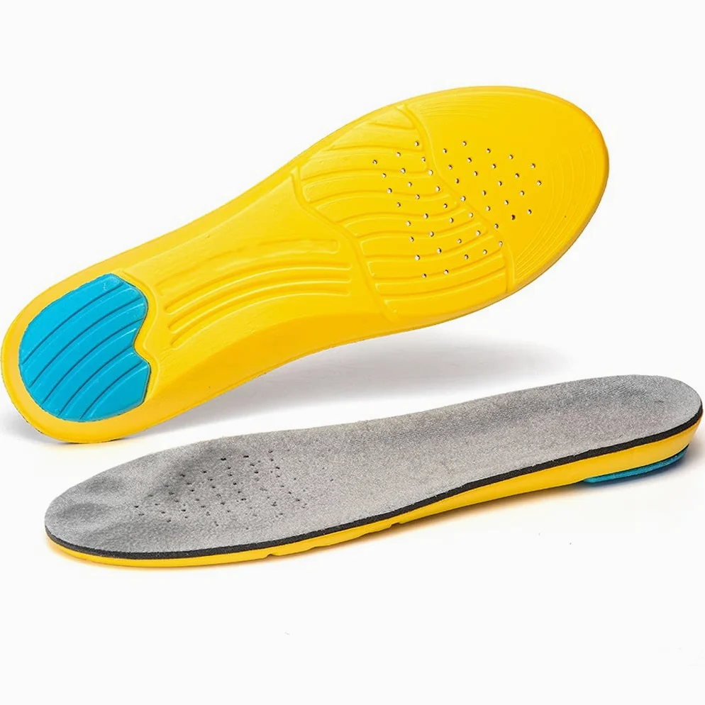 EVA Elastic Memory Foam Breathable Shoes Insoles for Men and Women Sports Function Insert Heel Cushions Shoe Pads (Color : Yellow, Size : (Size 41-46))