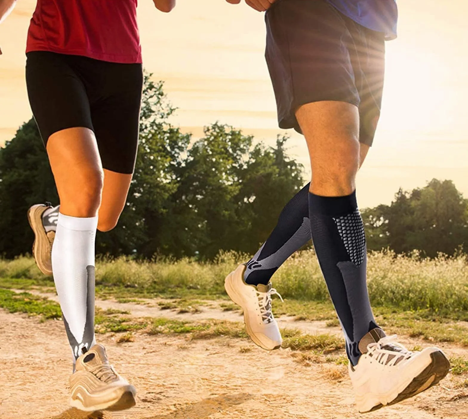Medias de Compresión para Hombre, Calcetines de Soporte con Elástico para Deportes, Viajes, Fitness
