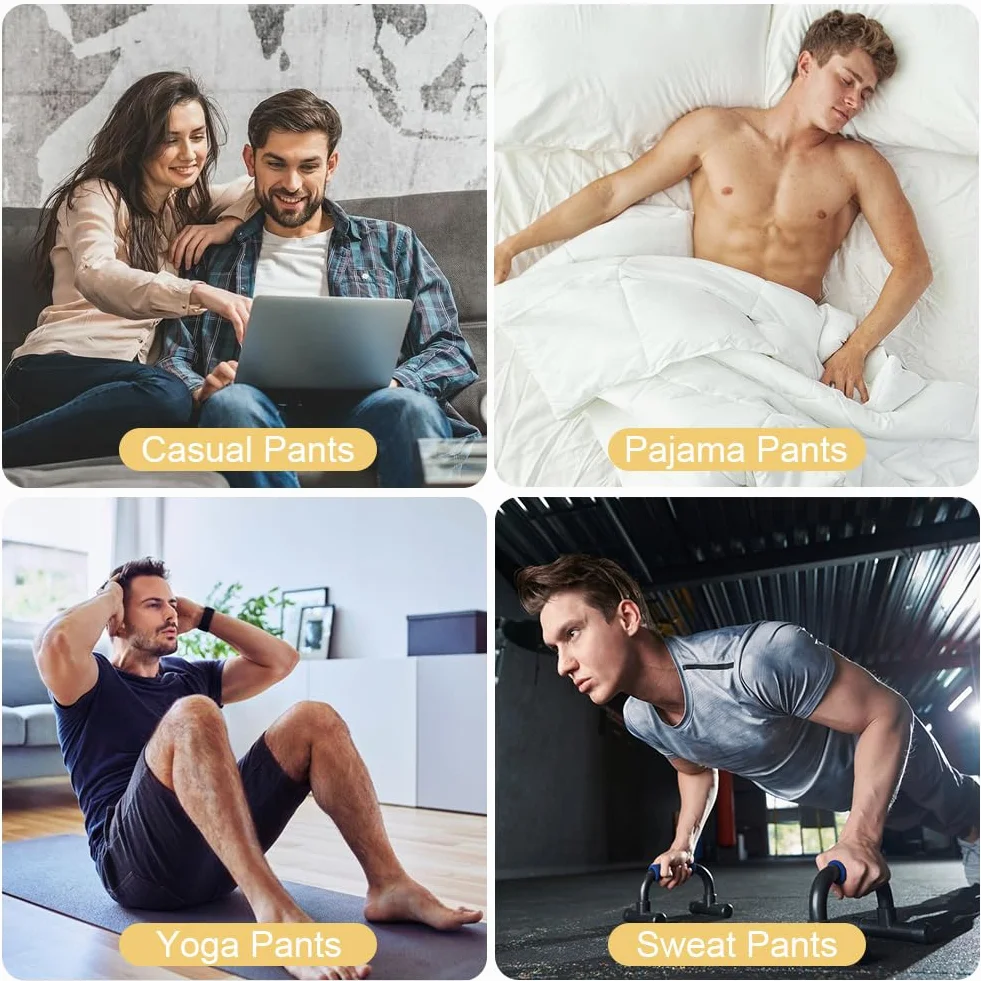 AUYAO Pantalones Hombre Casuales, Pantalón para Hombre con Bolsillos con Cordón, Largos Pantalones Fitness Gym, Ropa de Hombre, Pantalones Ligeros Estilo Playero
