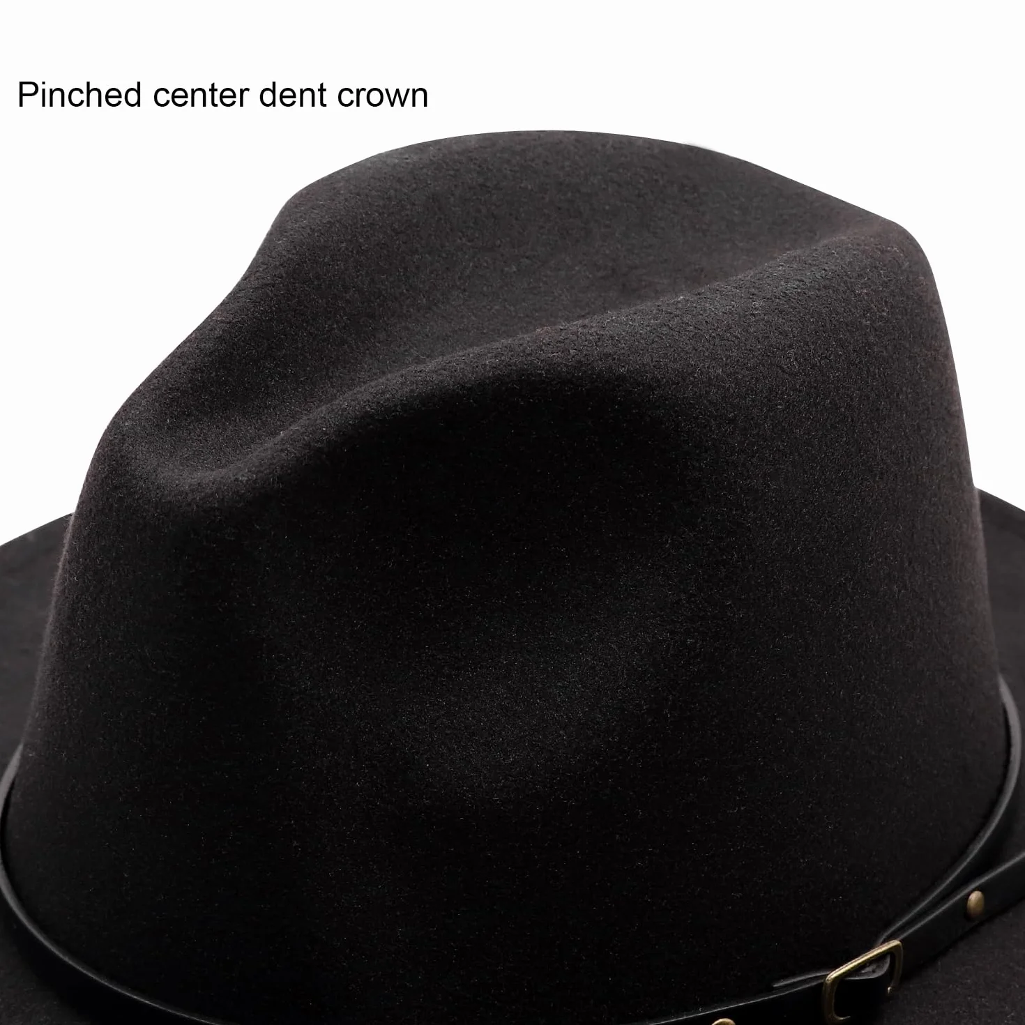 DRESHOW Sombrero de ala ancha Fedora para mujer Hebilla de cinturón Retro Panamá Floppy Hat