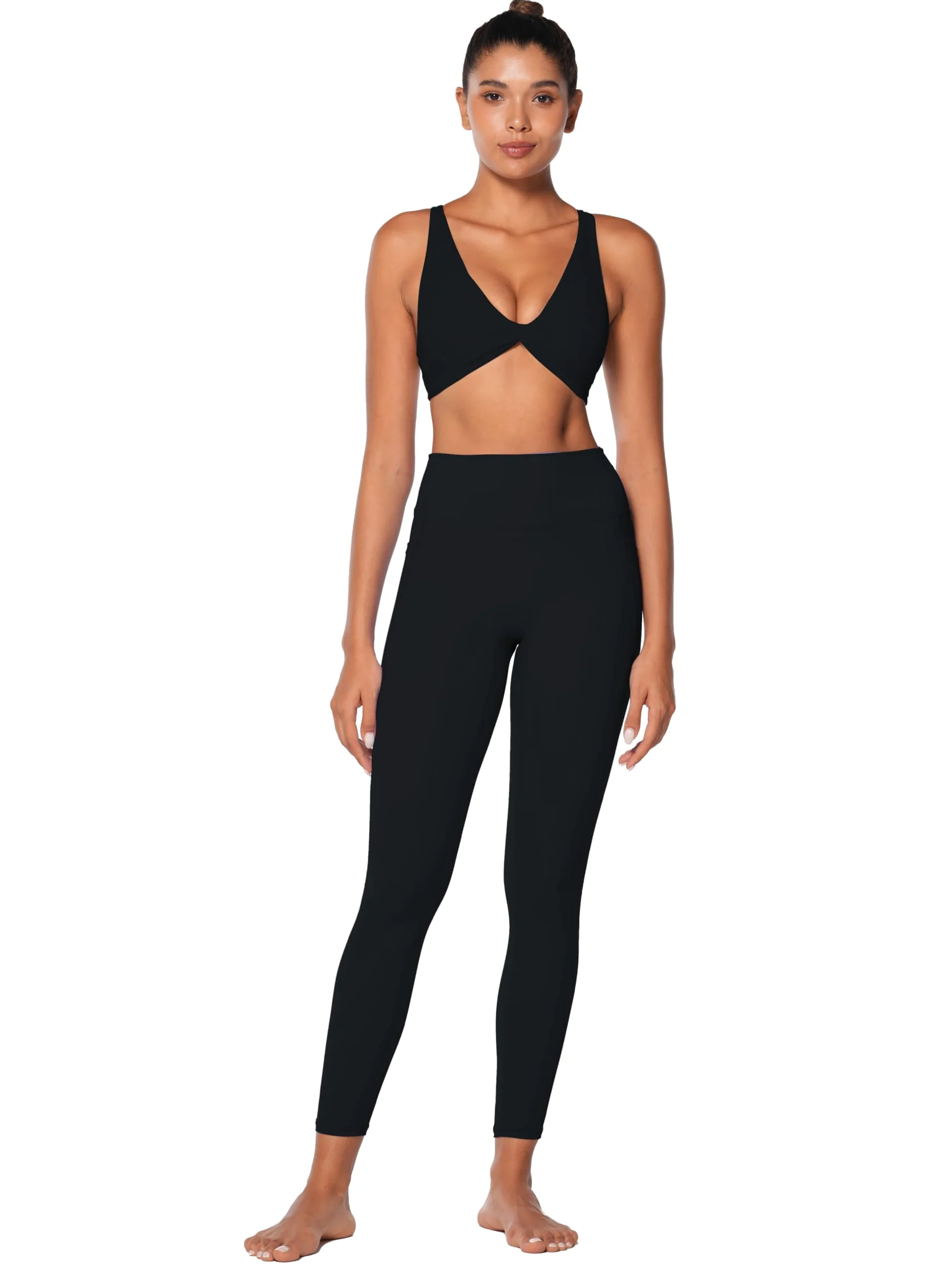 Sunzel Sujetador deportivo con cuello en V para mujer, de bajo impacto, con almohadillas extraíbles, tirantes cruzados, espalda descubierta, para salir, casual, acolchado