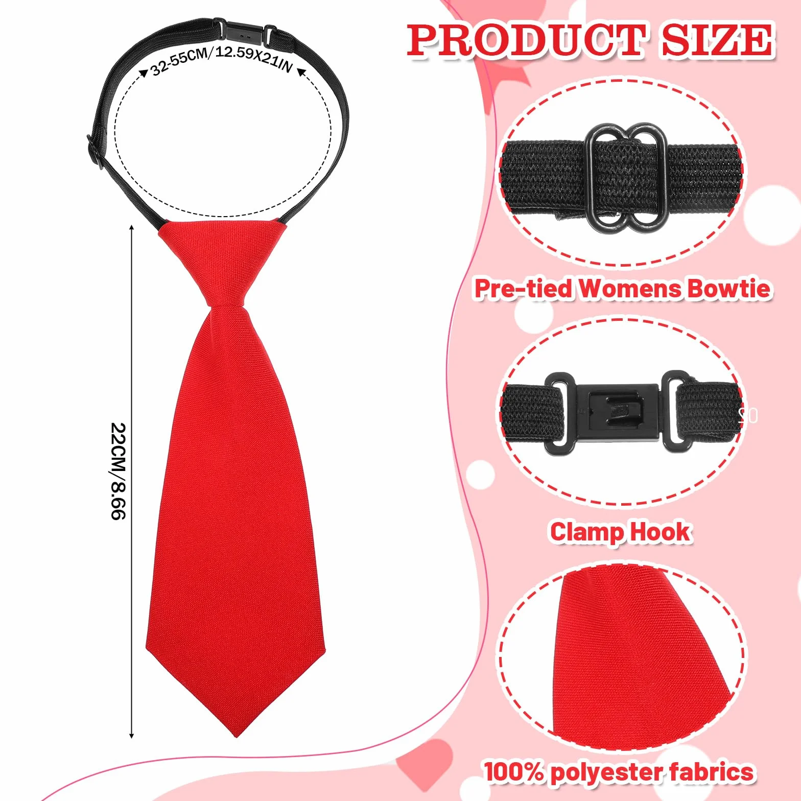 Corbata para niños de 8.6 pulgadas, ajustable, con clip, formal, boda, graduación, uniforme escolar