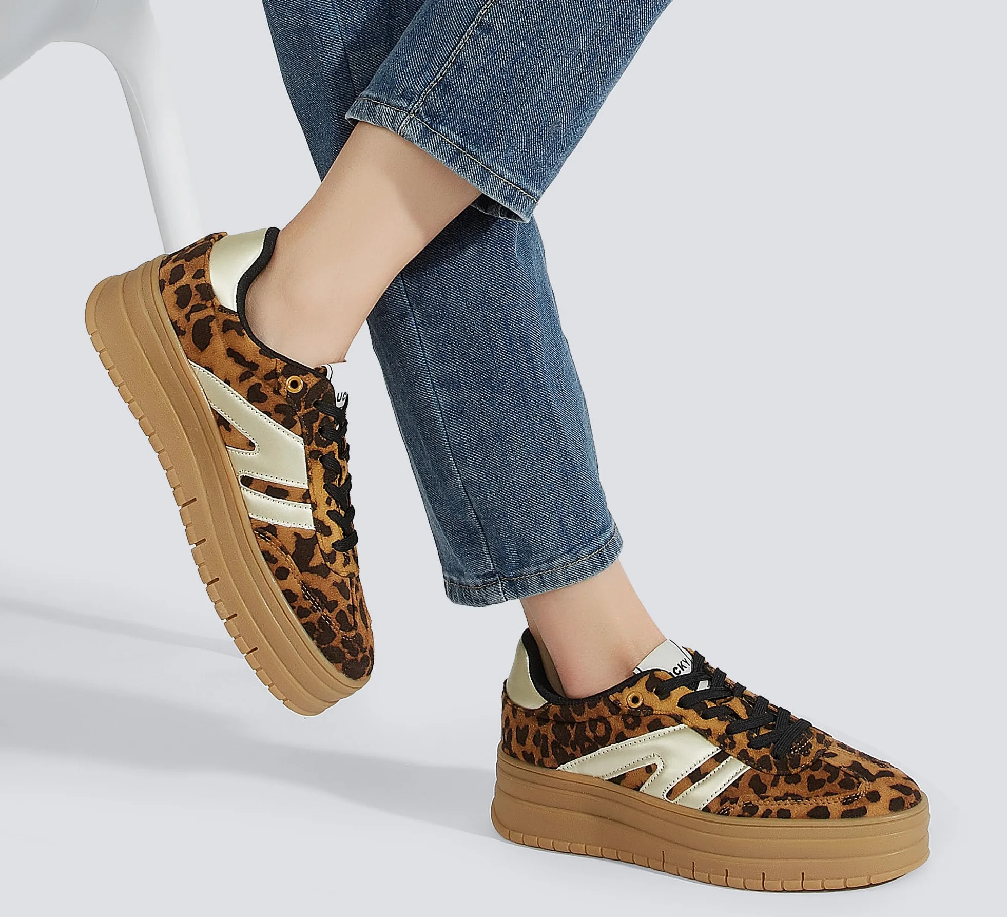 LUCKY STEP Zapatillas Plataforma Mujer - Cuña Clásica Lona Retro Tobillo Bajo Cómodas Diarias