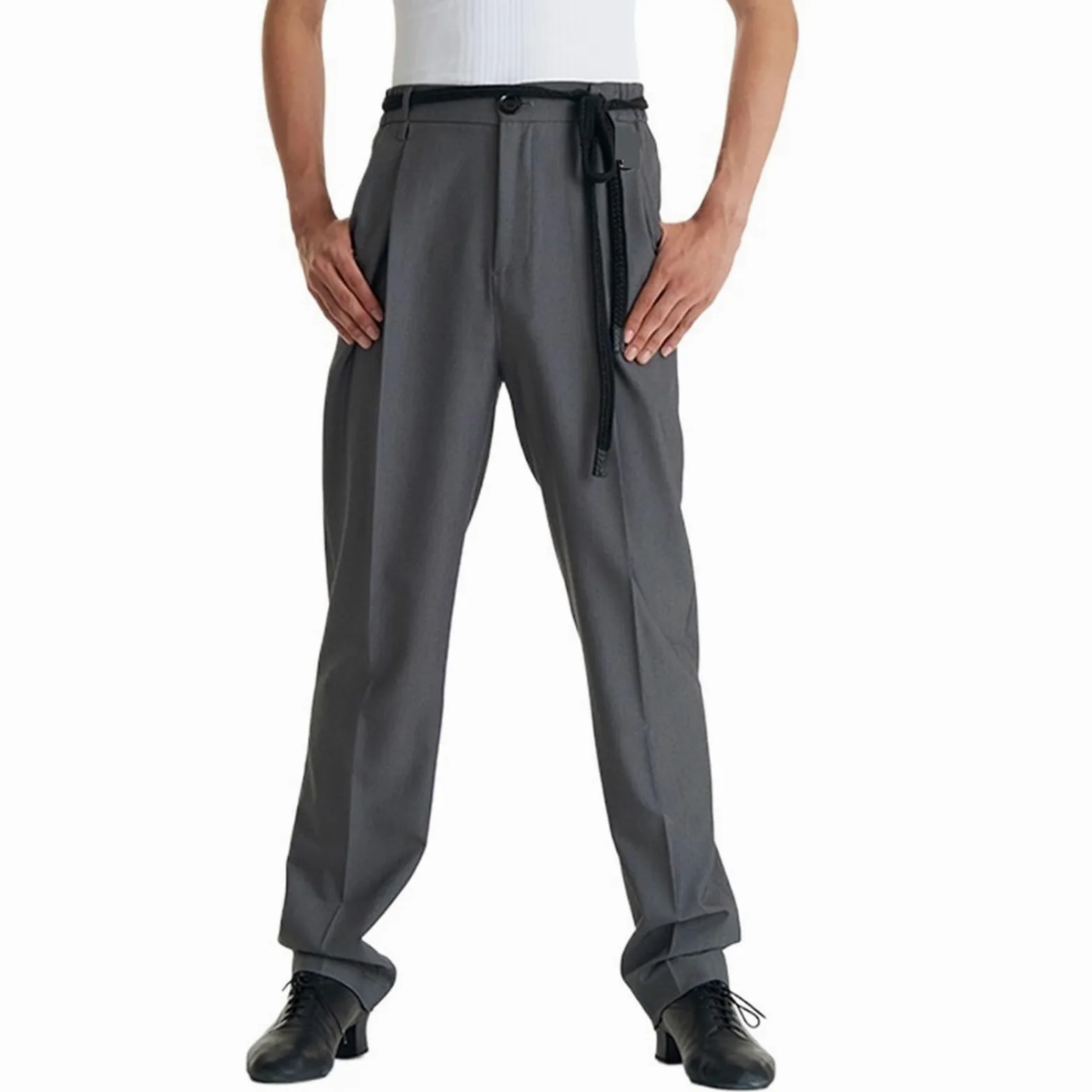 Pantalones de Baile Latino for Hombre, Pantalones Rectos con cordón, Vestido chachachá, Rumba y Tango, Ropa actuación for para Hombre, Salsa, Jazz, Danza