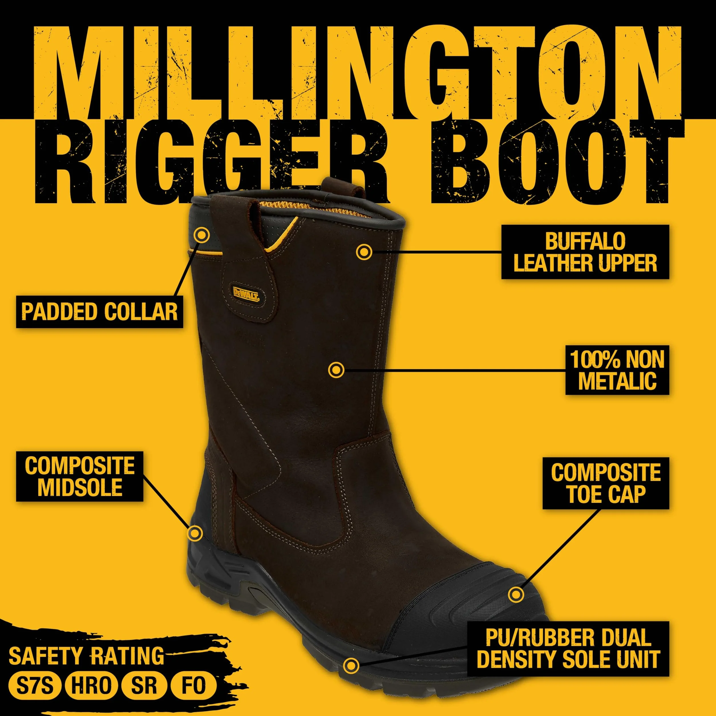 DeWALT Millington - Botas de pesca impermeable no metálicas color