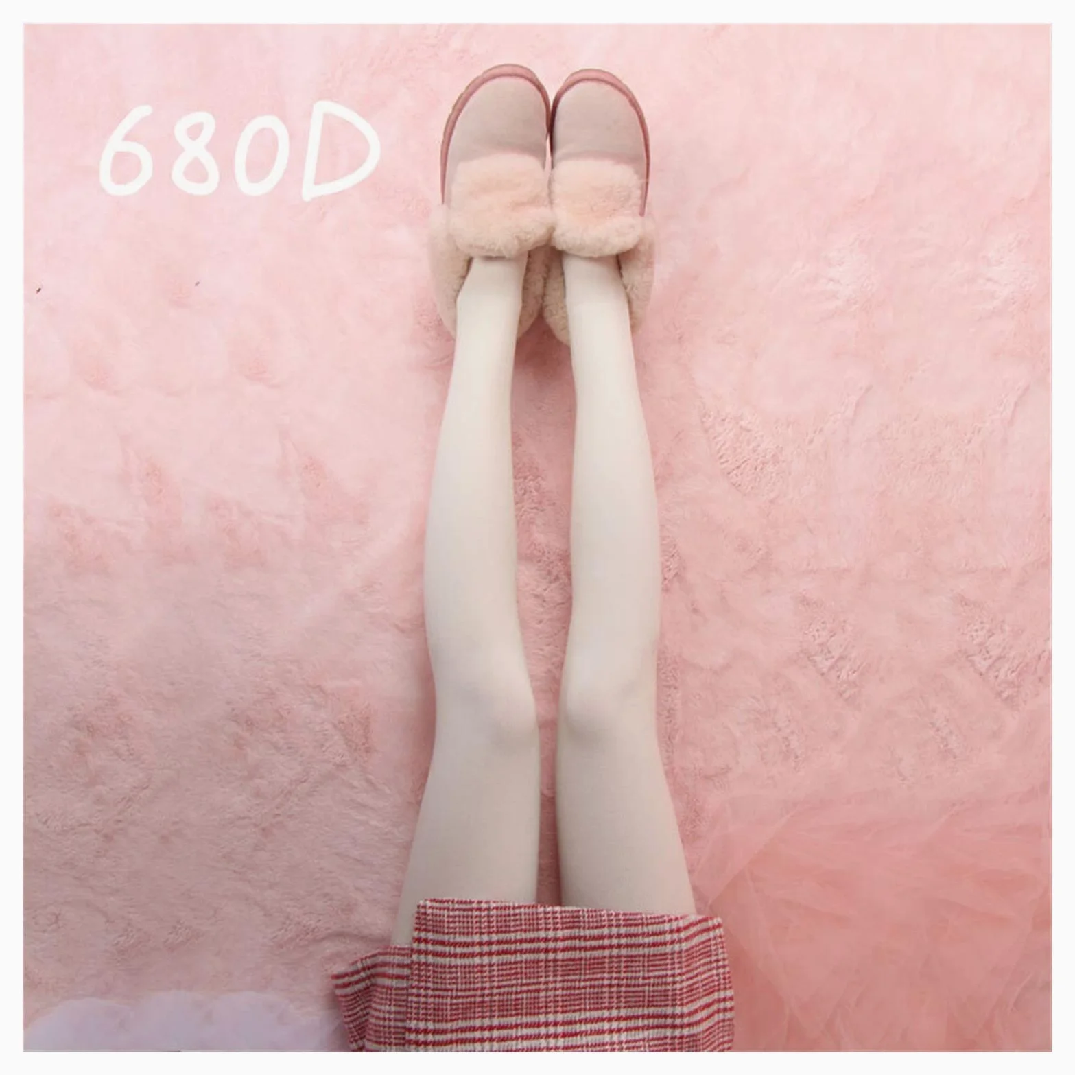 Productos de otoño e invierno 680D Algodón antideslizante antideslizante Antideslizante Plus Pie Calcetines Elásticos Pantalones de Lolita Japoneses Socks Socks Mujeres Cálida ( Color : White )