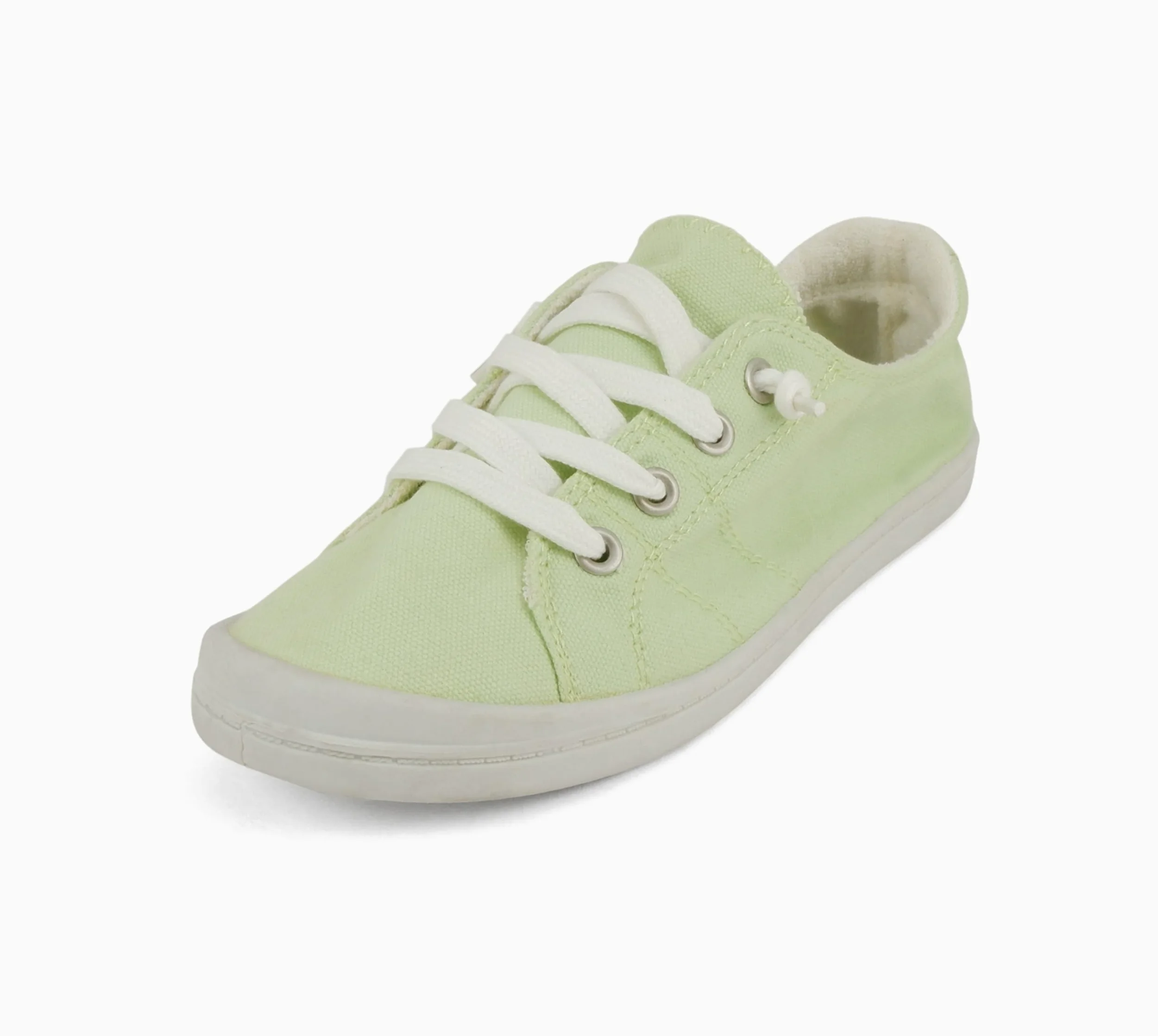 Soda Zapatos planos de las mujeres de la lona del lino del resbalón en las zapatillas de deporte del cordón hasta los holgazanes, Algodón menta, 36 EU