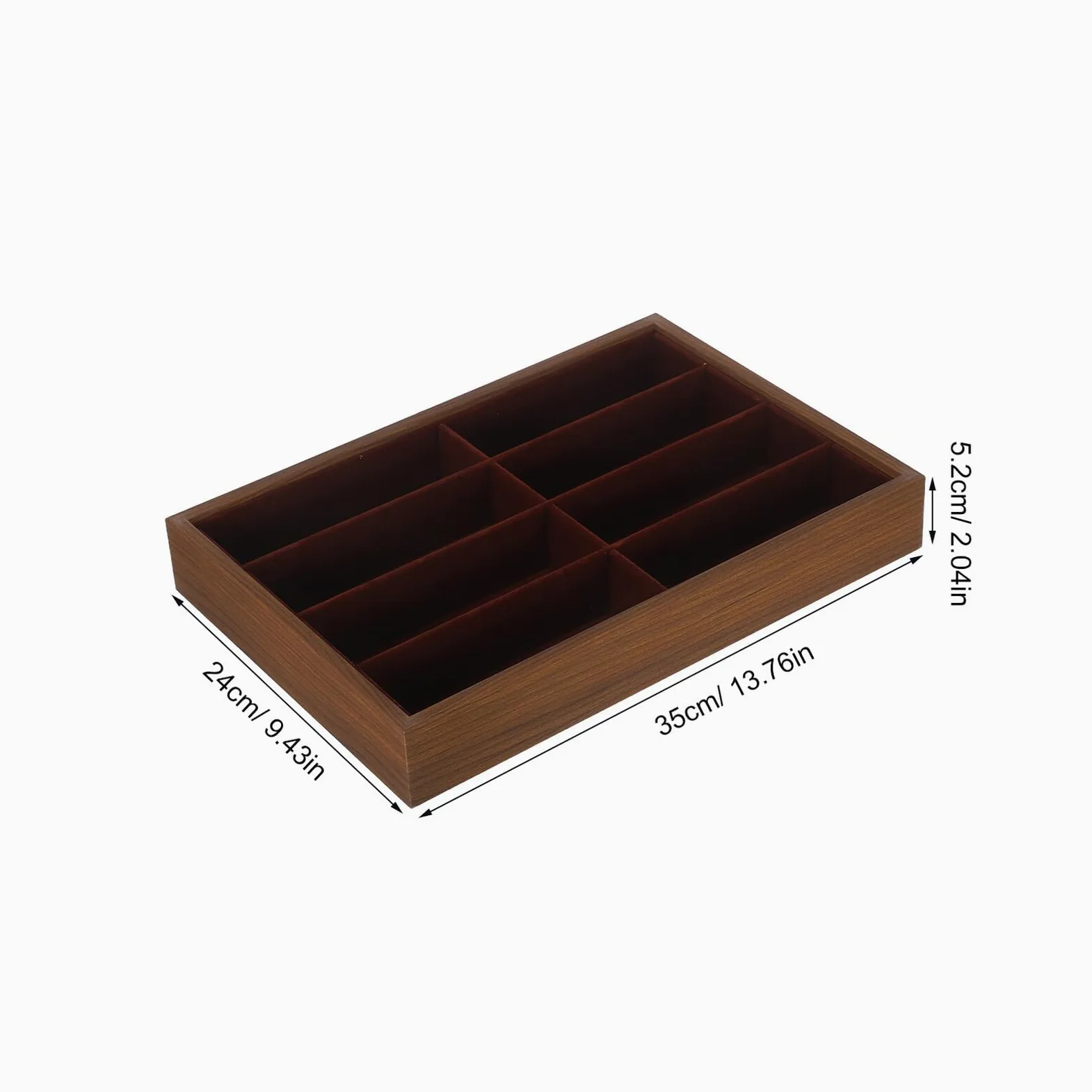 DOITOOL Organizador de Gafas de Sol 8 Compartimentos de Madera y Base Antideslizante, Bandeja Elegante y Espaciosa para Almacenamiento y Exhibición Estable