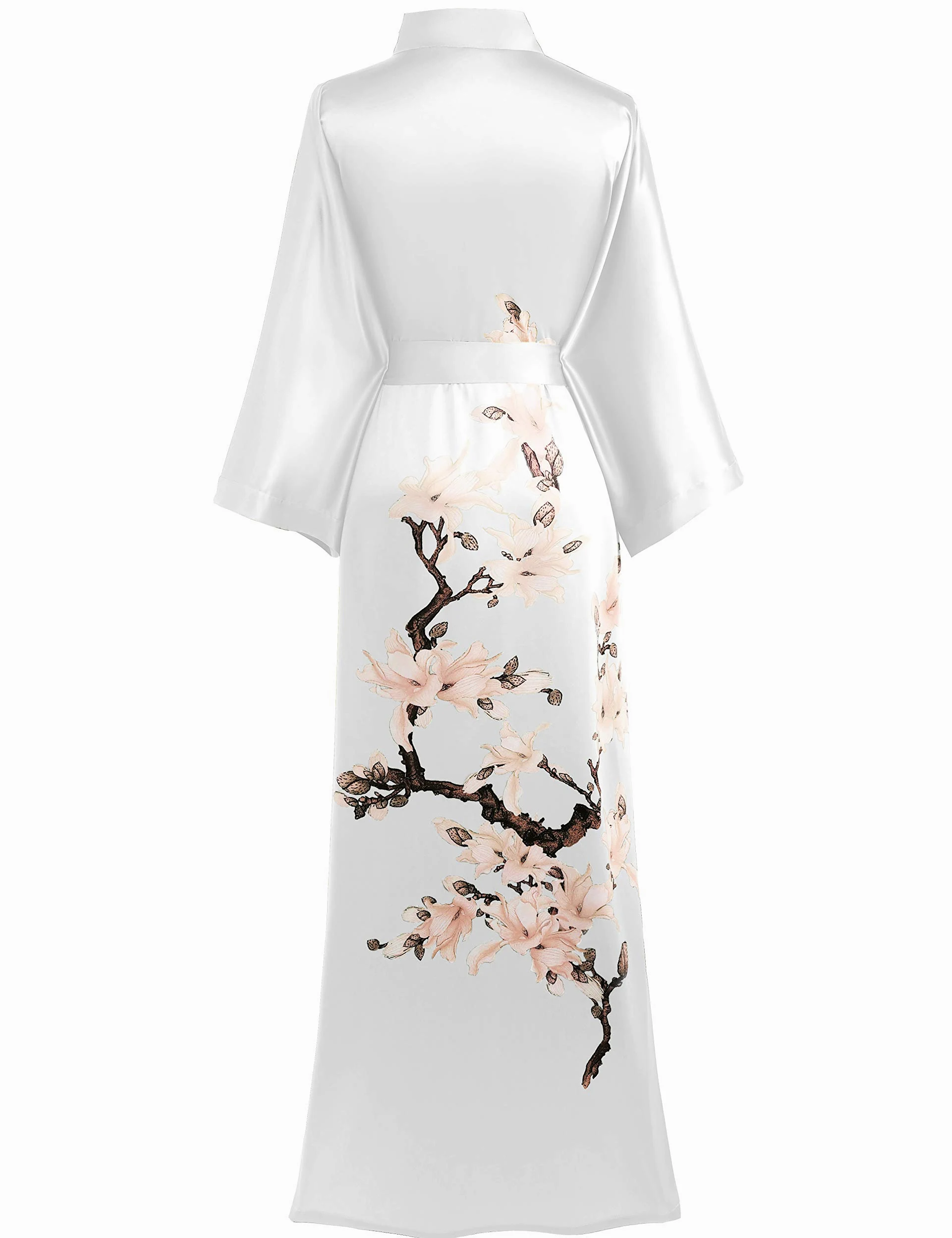 BABEYOND Bata de mujer kimono de flores con estampado maxi largo para mujer, albornoz de pera, chaqueta de playa, despedida de soltera, fiesta, bata de dormir