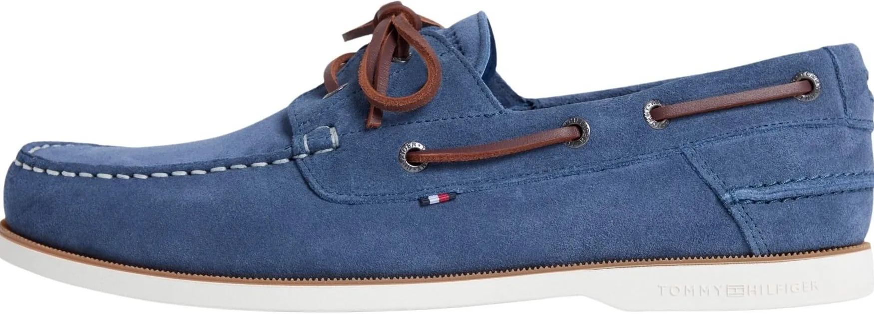 Tommy Hilfiger TH Boat Shoe Core Suede Fm0Fm05387 - Zapatos náuticos para Hombre, Color Azul (mar Egeo), 8