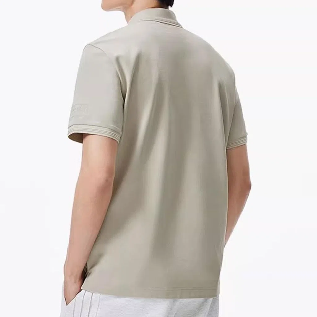 Camiseta Casual con Cuello De 2 Botones, Polo De Manga Corta De Sensación Fresca para Hombre, con Dobladillo con Abertura Lateral