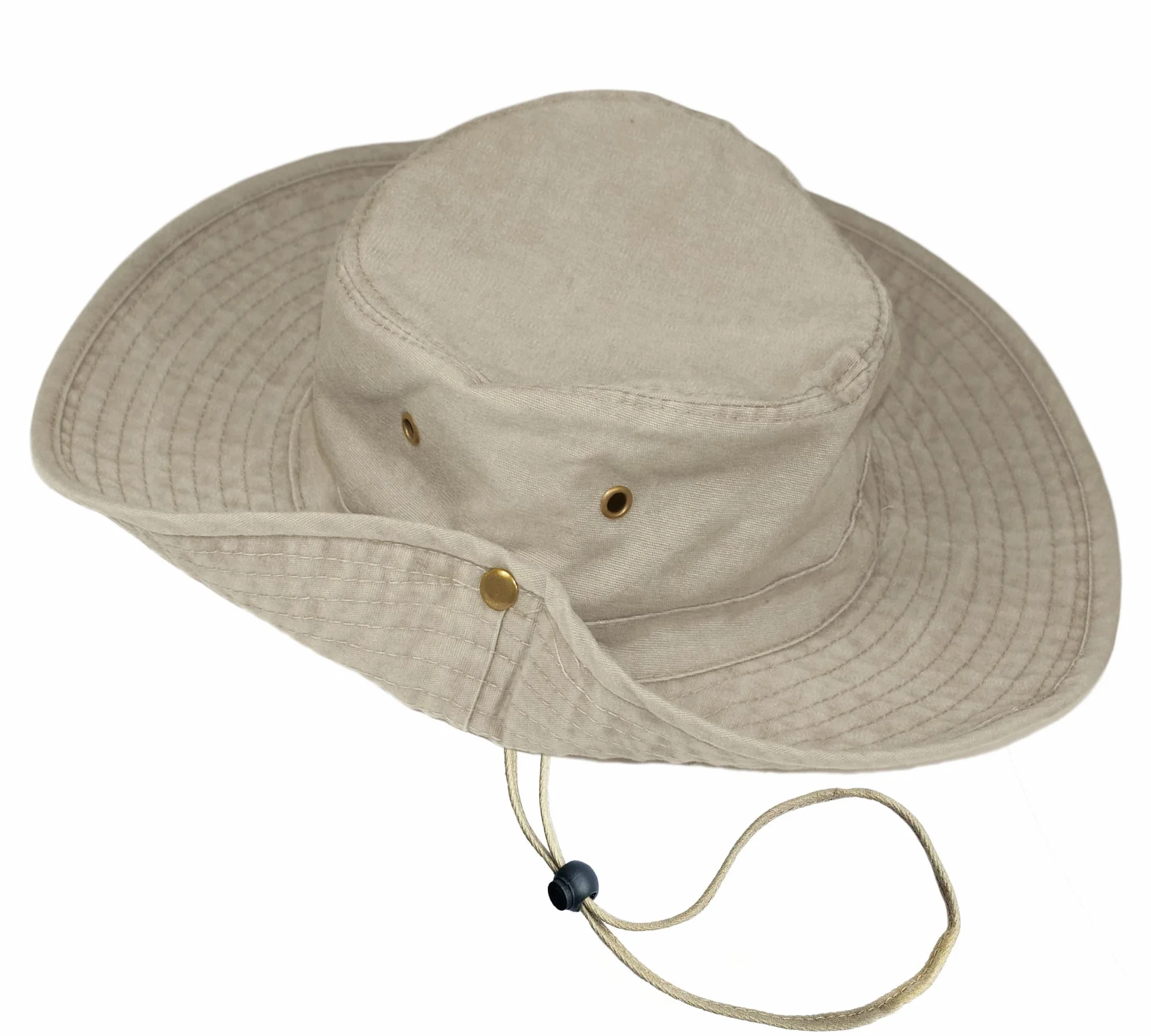 TOSKATOK UPF 50 + Boys Kids Safari Outback Sombrero de protección Solar de algodón Estilo Australiano con ala Ancha, Correa de Barbilla Desmontable, Botones Laterales y Rejillas de ventilación