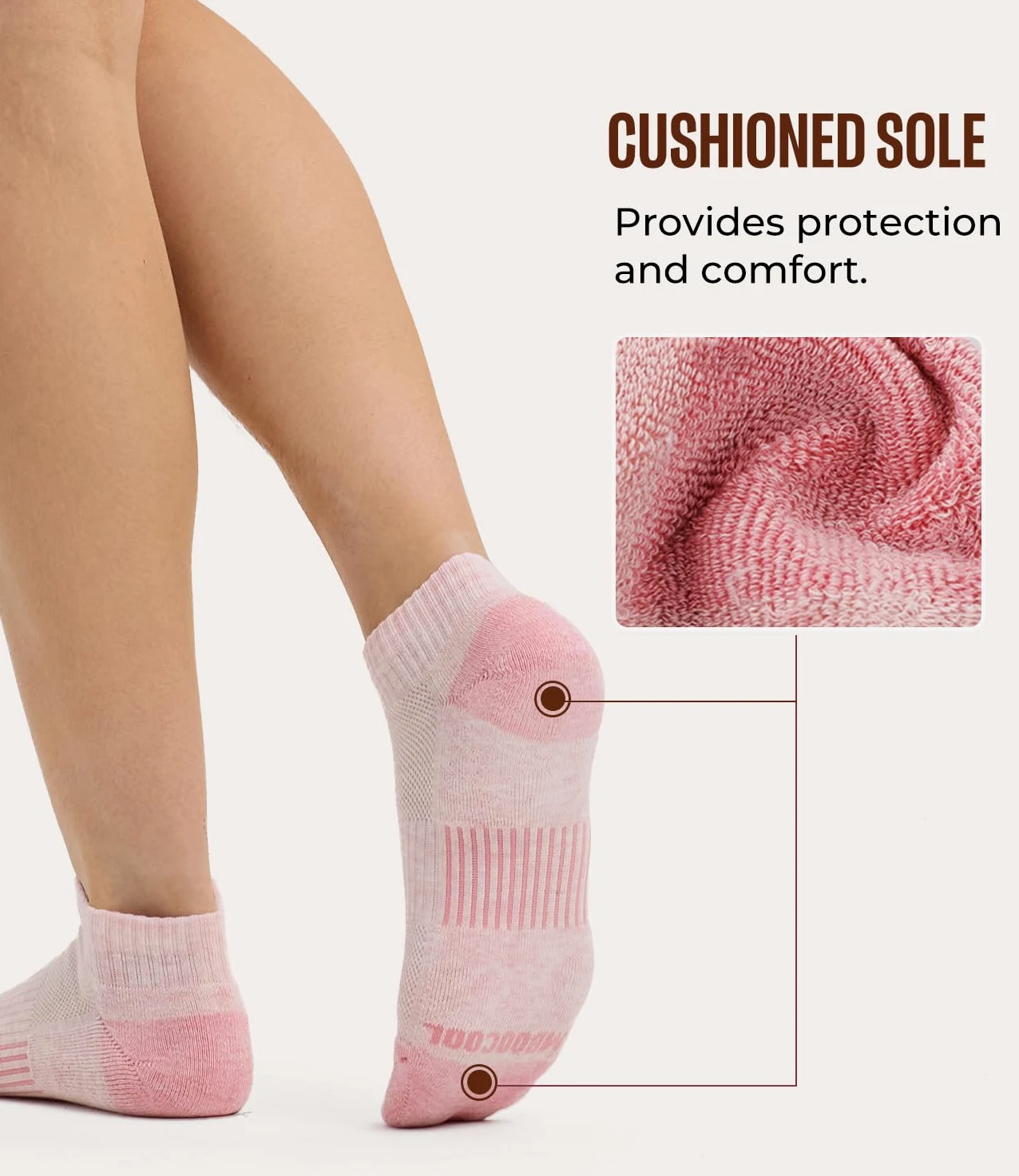 BAMBOO COOL Calcetines de tobillo para mujer, atléticos, para correr, absorben la humedad, viscosa de bambú, acolchados, antiampollas, 5/6 pares