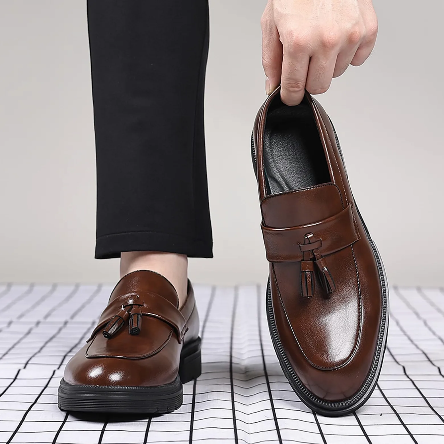 Mocasines De Vestir para Hombre con Borla, Zapatos Formales Tipo Penny para El Trabajo