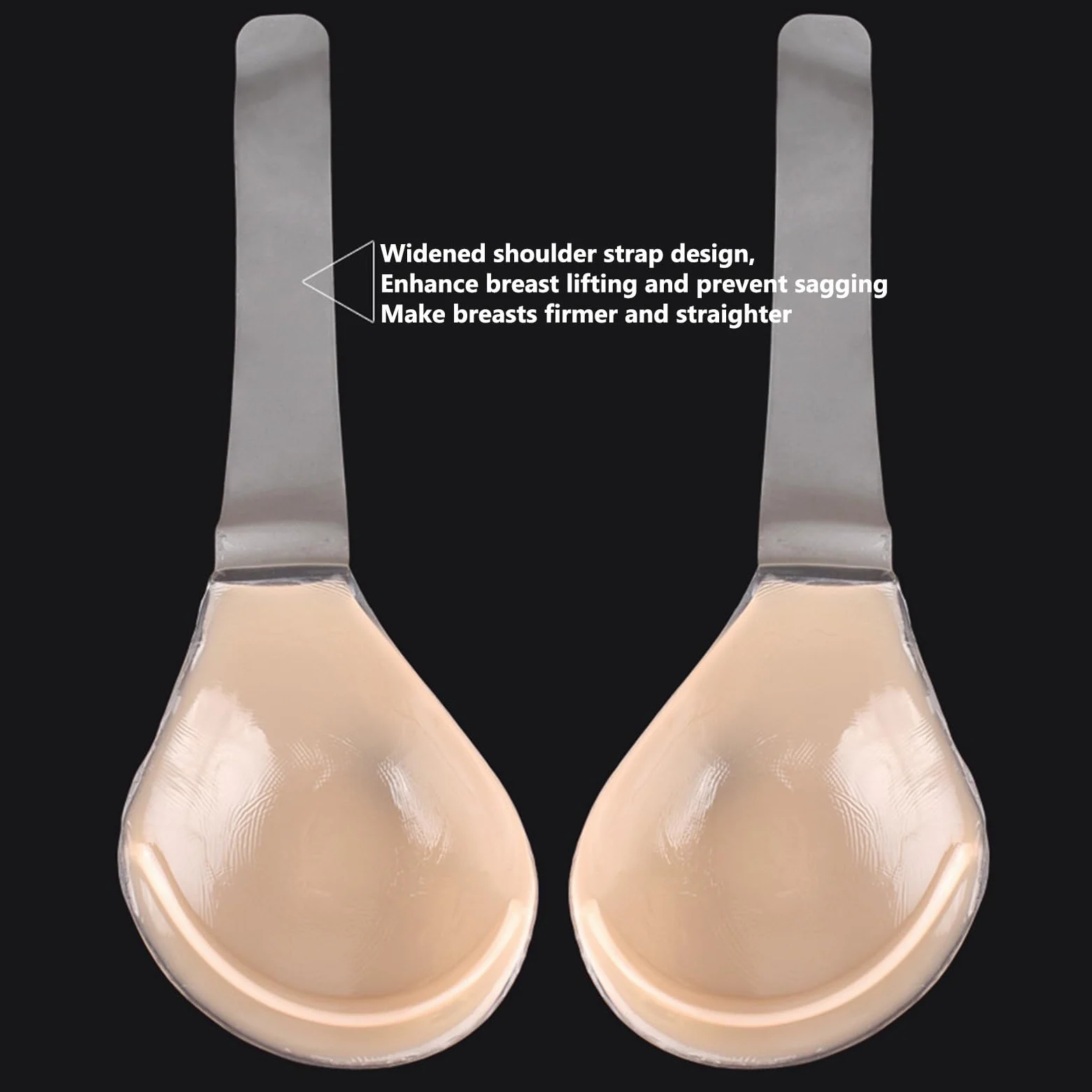Inserción De Sujetador Silicona, Talla Grande, Una Sola Pieza, Invisible, Push-up, Sin Tirantes, Autoadhesiva, Con Relleno