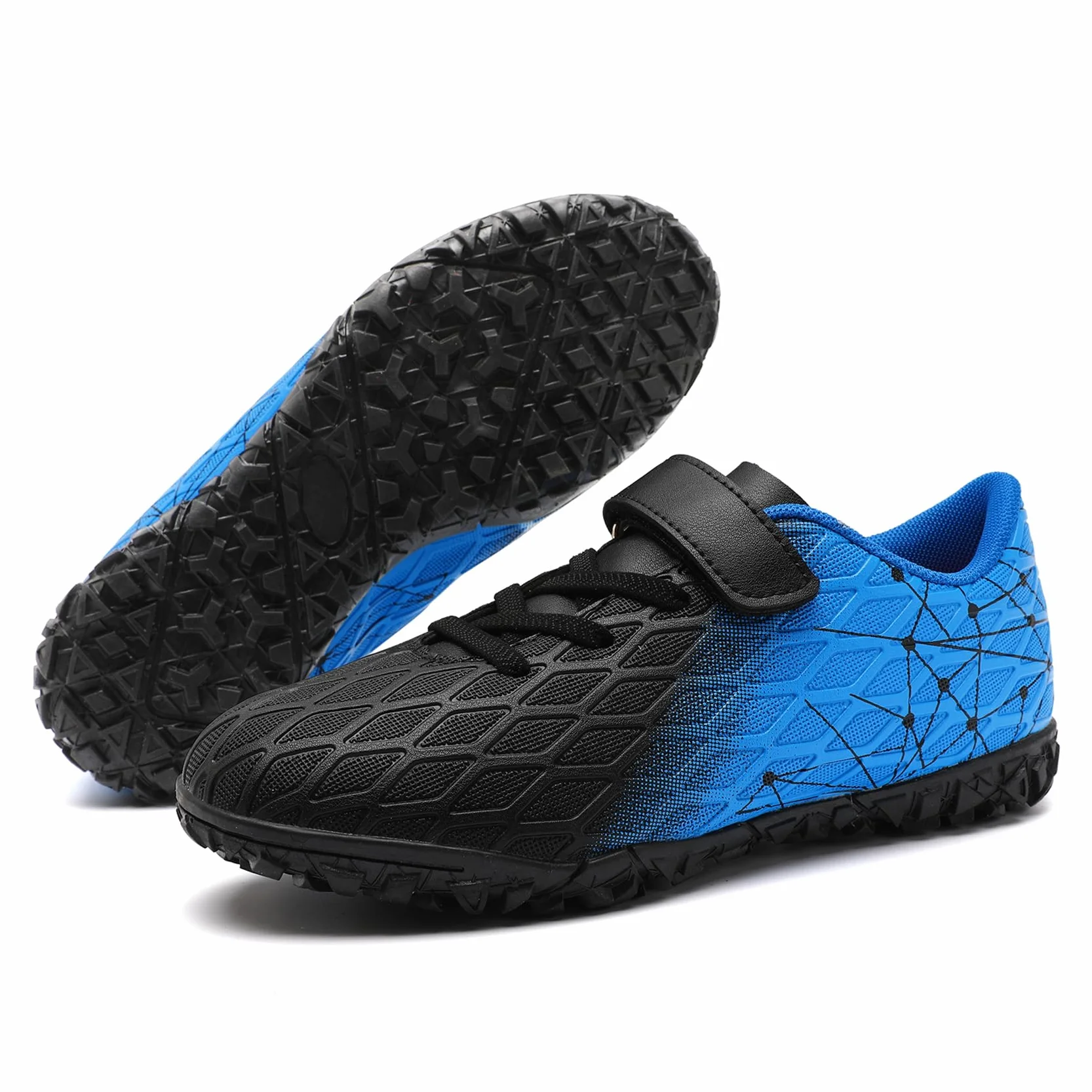 Botas de Fútbol Niño Zapatos con Tacos Bajos Antideslizantes Césped Artificial Indoor