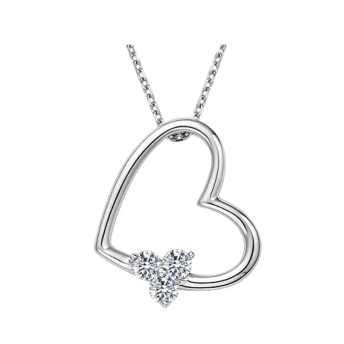 Collar para novia, collar largo de bisutería con forma de corazón con diamante y oro blanco