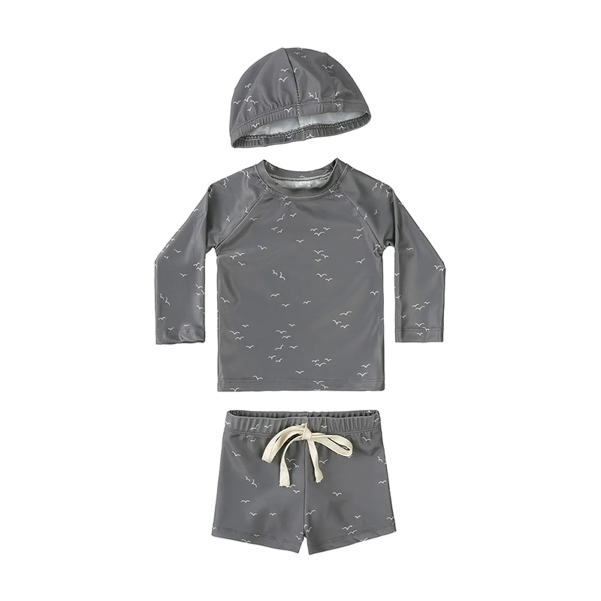 Generisch Traje de baño infantil de tres piezas para niños, Rashguard, traje de baño para niños, traje de baño floral para niños pequeños, bañador con gorro de natación