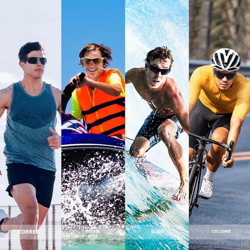 BEACOOL Gafas de Sol Polarizadas Gafas de Sol Deportivas Unisex Protección UV400 con Monturas Ligeras para Esquiando Ciclismo Carrera Surf Golf Conduciendo
