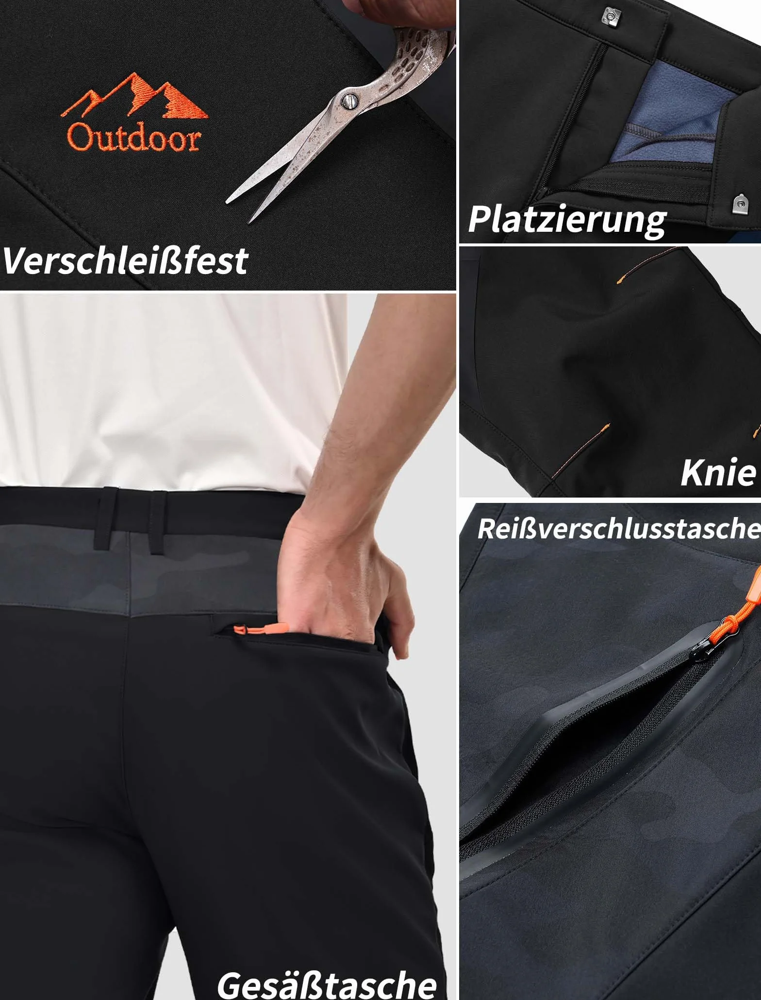 Zoofly Pantalones Trekking Invierno Hombre Impermeables Calentar Escalada Senderismo Esquiar