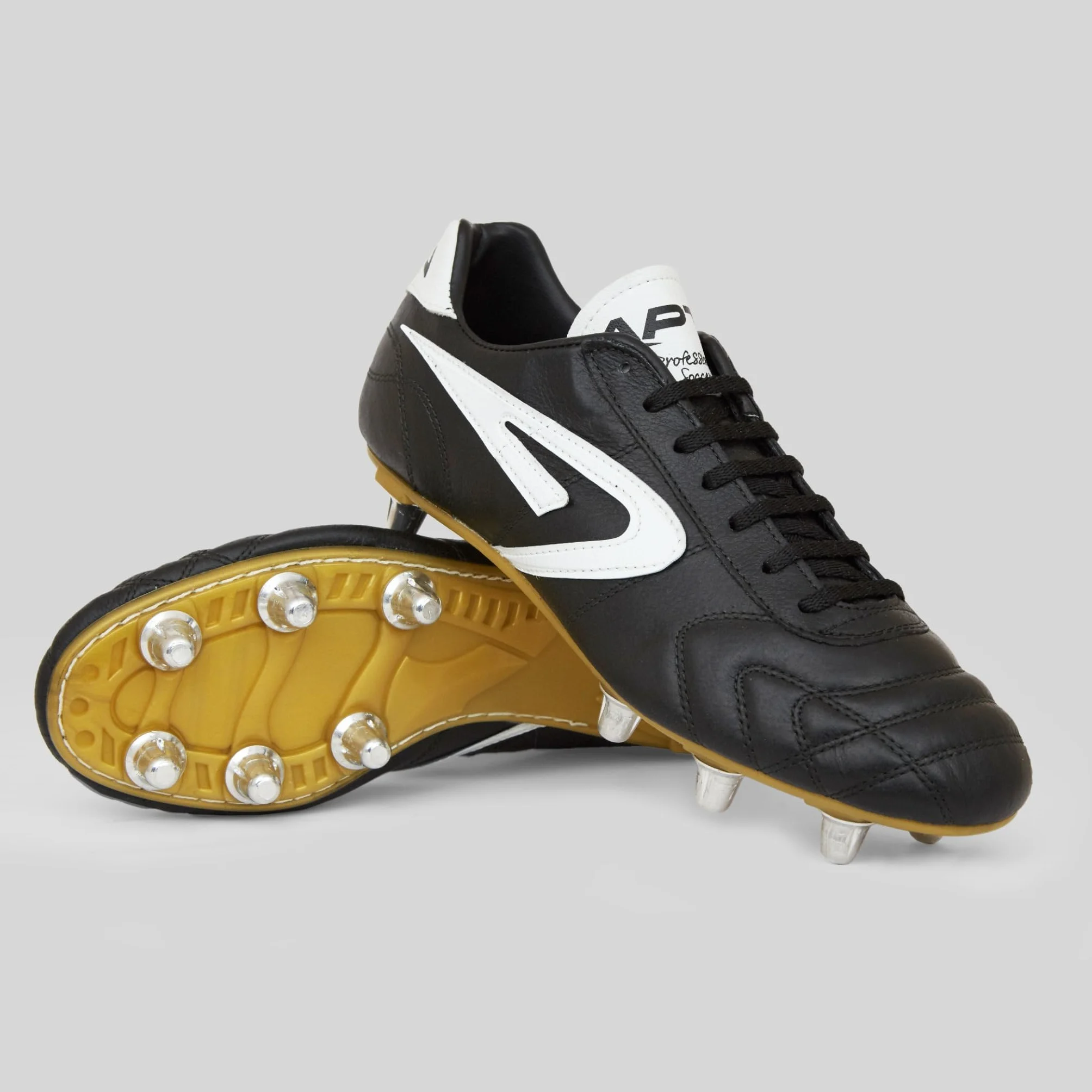 Scatto Rugby Negro - Botas de Rugby de Piel de Canguro Natural - Negro