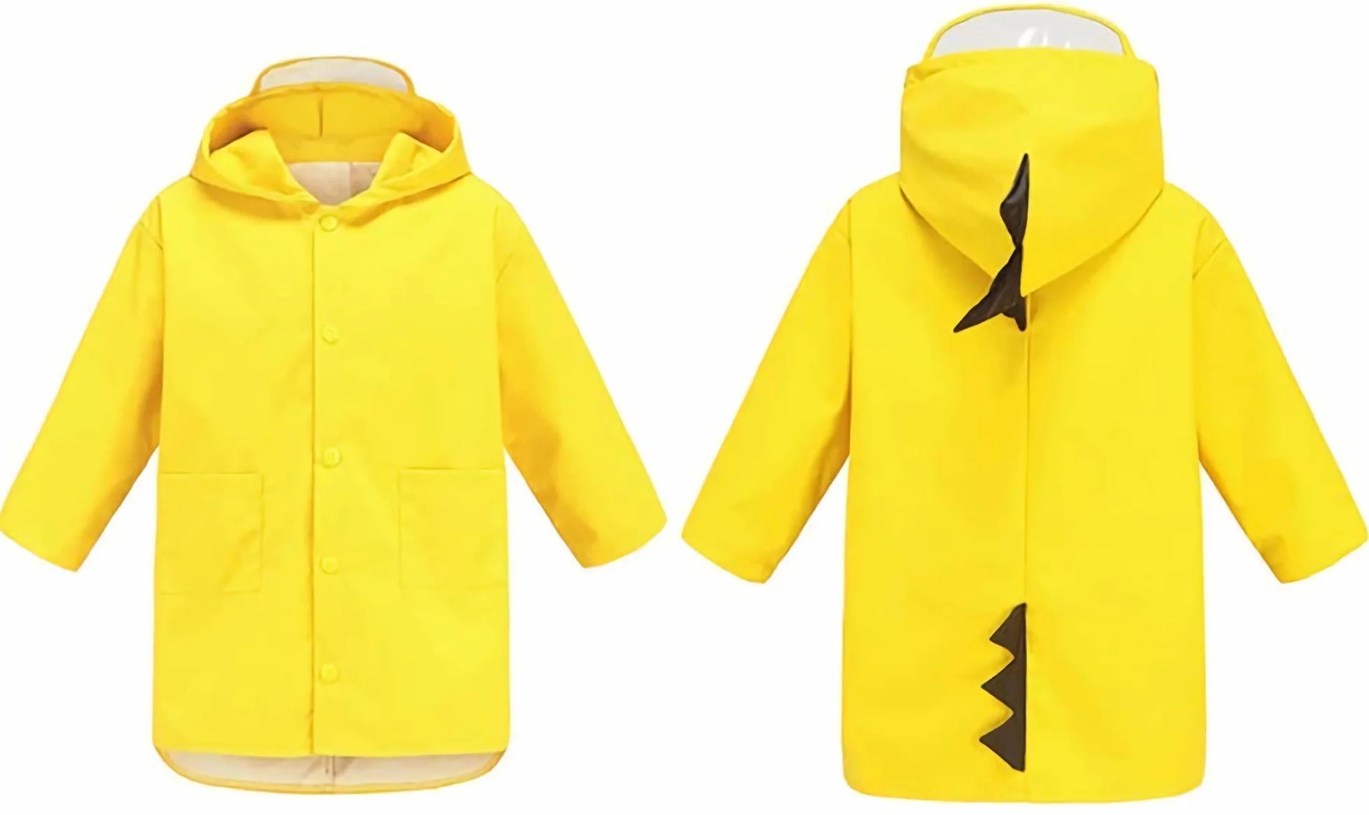 Chubasquero Poncho Impermeable, Capa de Lluvia de Dibujos Animados para niñas niños, Amarillo, Talla L