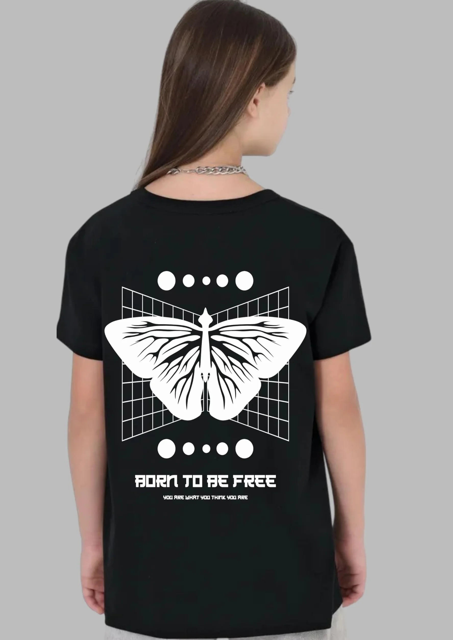 Uniplanet Store Camiseta negra de mezcla de algodón, media manga, ajuste regular, estampado «Back Be Free»